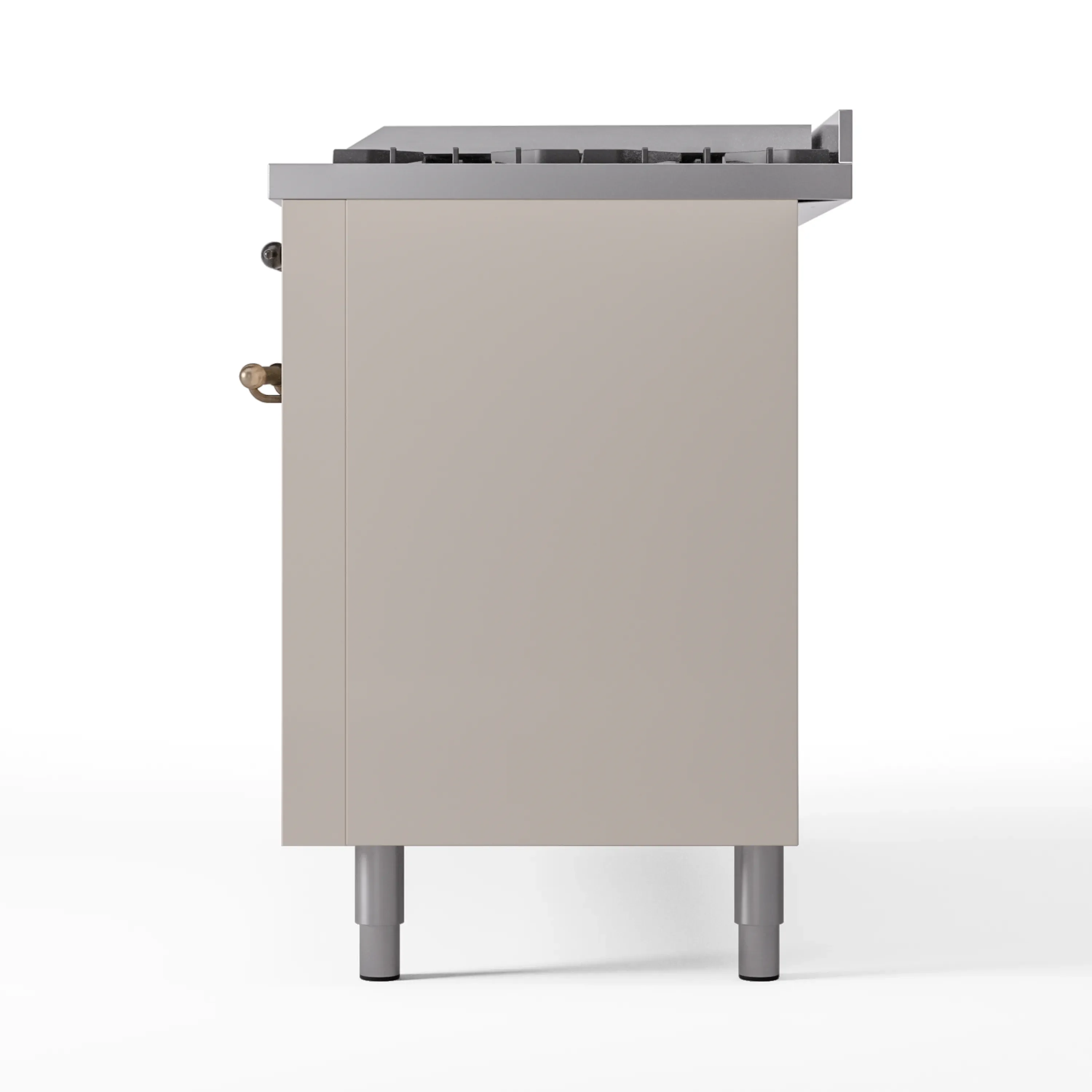 ILVE 60-Inch Nostalgie II Natural Gas Dual Fuel Range with 9 Burners, Griddle and Triple Glass Door Oven in Antique White with Bronze Trim (UP60FNMPAWB) - Image 9