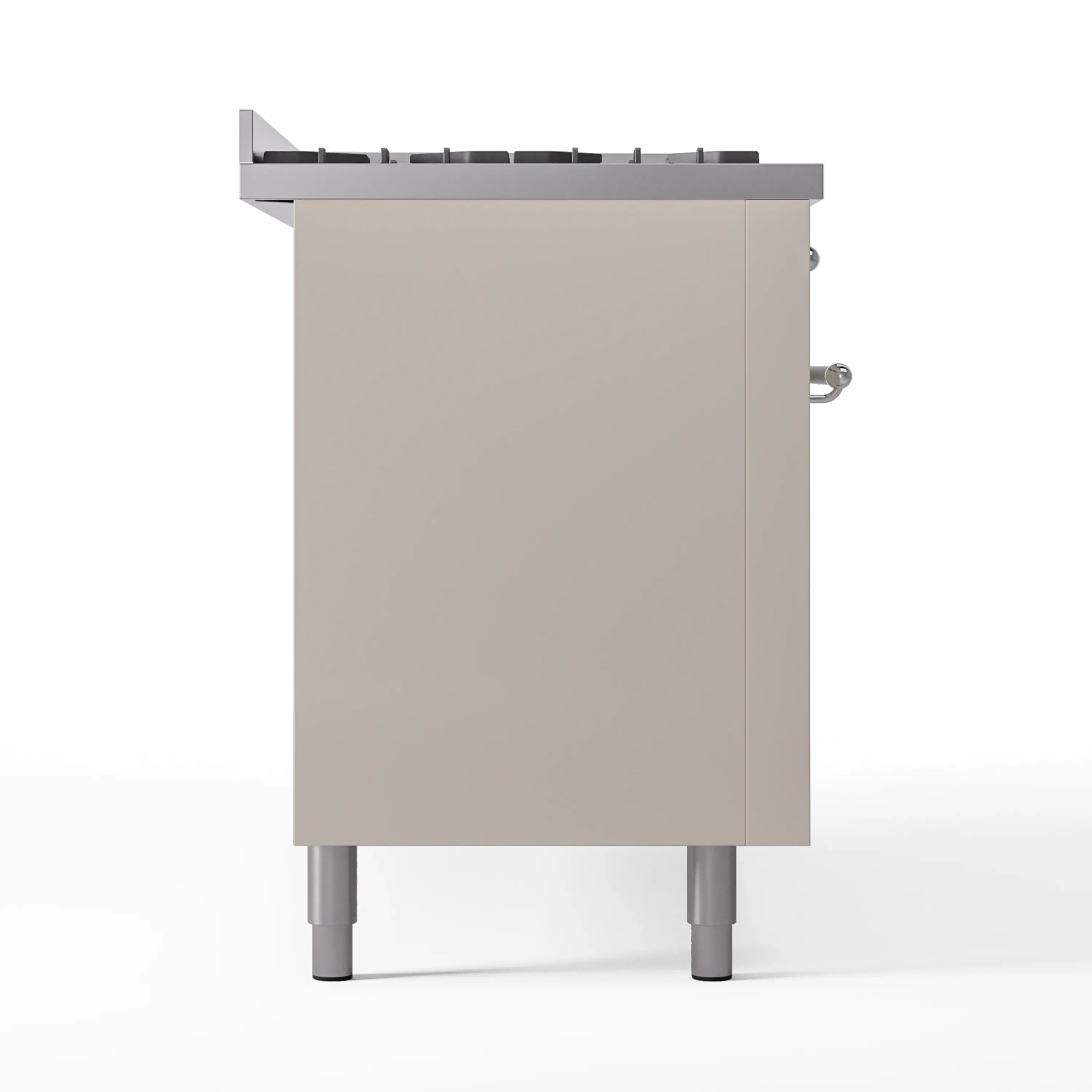 ILVE 60-Inch Nostalgie II Natural Gas Dual Fuel Range with 9 Burners, Griddle and Triple Glass Door Oven in Antique White with Chrome Trim (UP60FNMPAWC) - Image 10