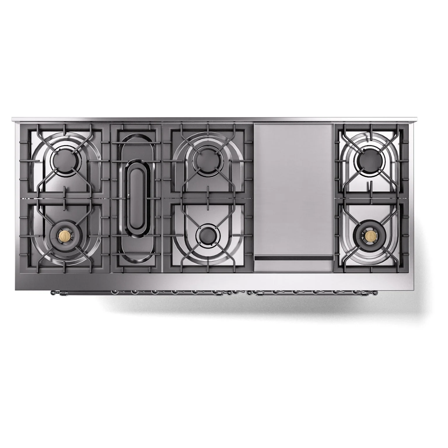 ILVE 60-Inch Nostalgie II Natural Gas Dual Fuel Range with 9 Burners, Griddle and Triple Glass Door Oven in Custom RAL with Chrome Trim (UP60FNMPRAC) - Image 3
