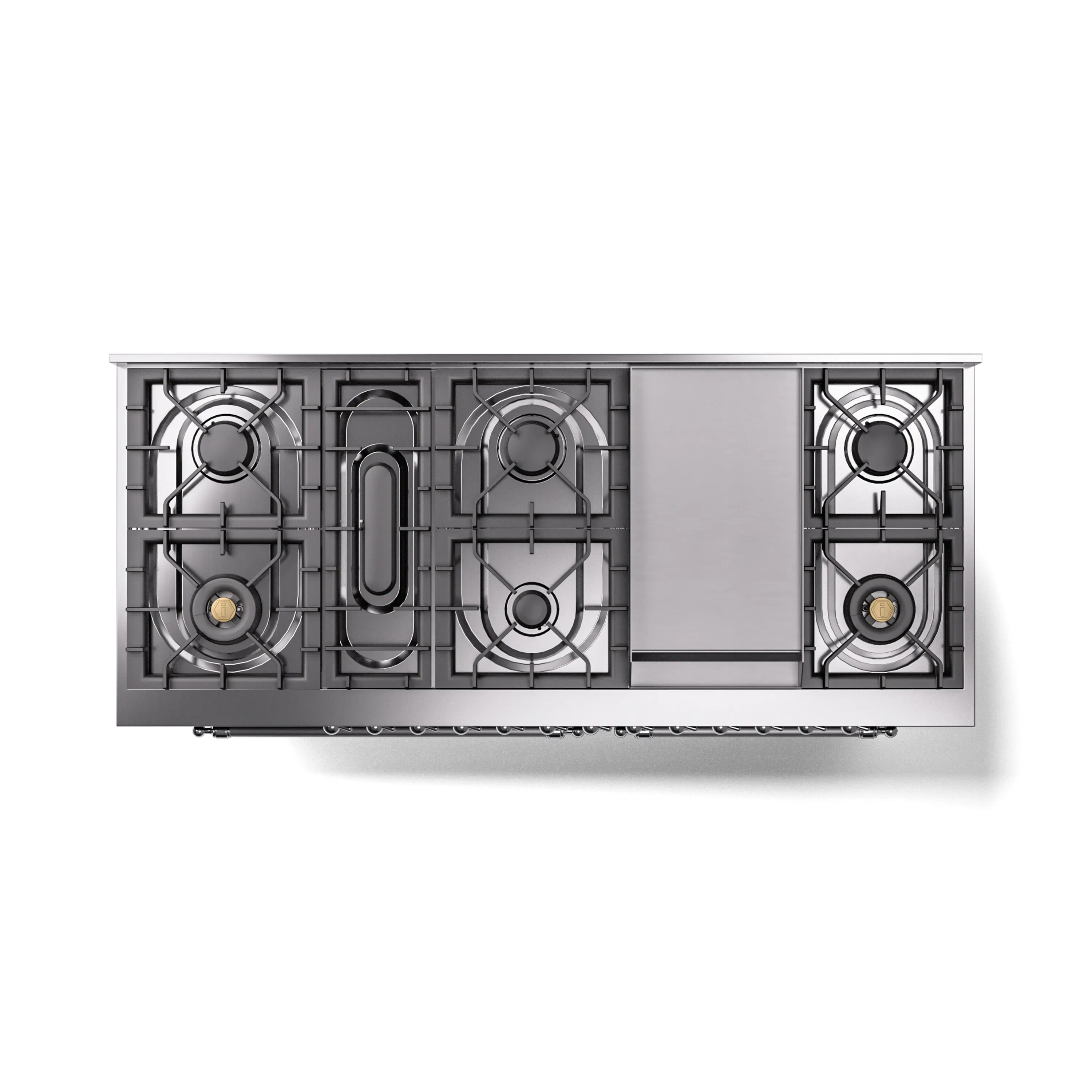 ILVE 60-Inch Nostalgie II Natural Gas Dual Fuel Range with 9 Burners, Griddle and Triple Glass Door Oven in Glossy Black with Chrome Trim (UP60FNMPBKC) - Image 4