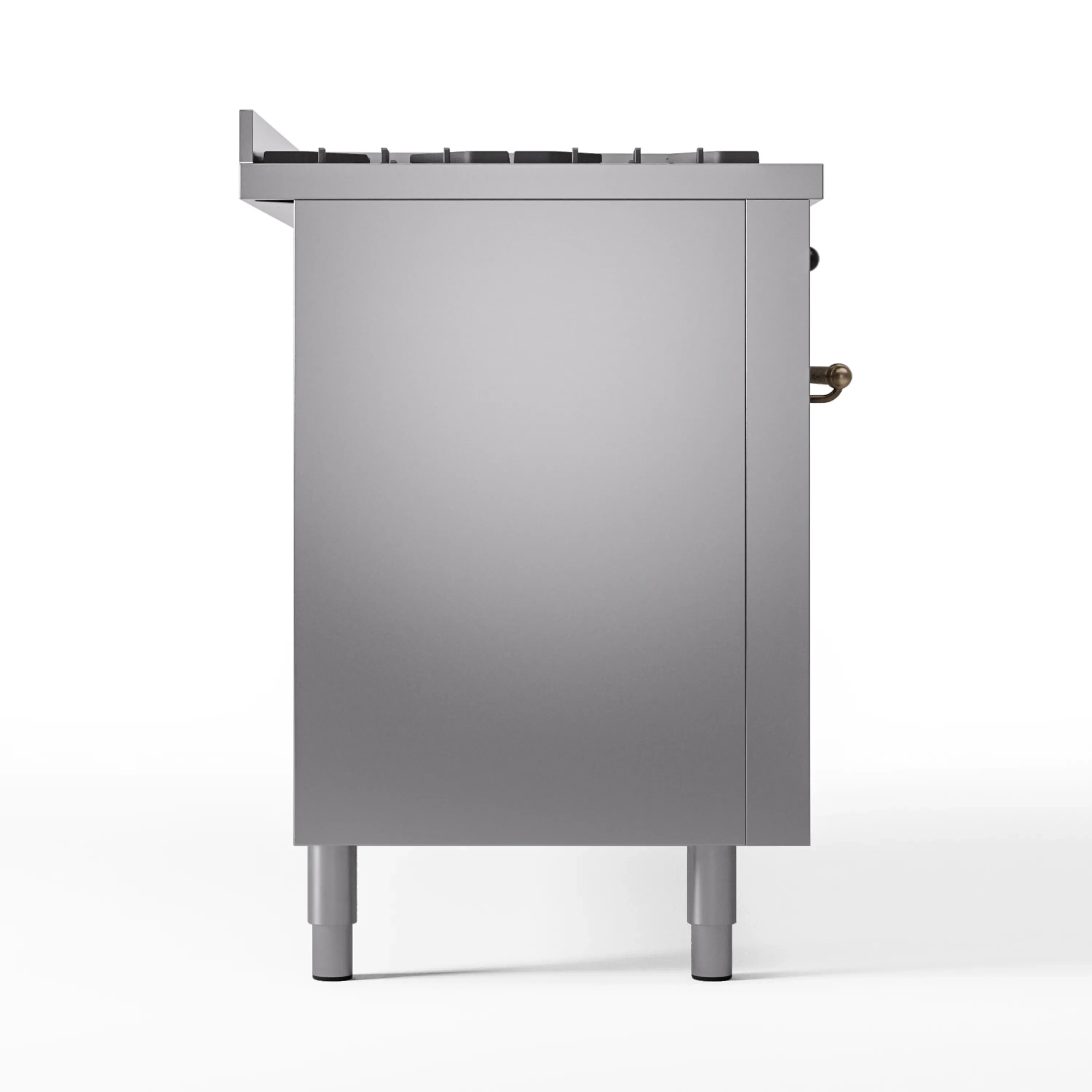 ILVE 60-Inch Nostalgie II Natural Gas Dual Fuel Range with 9 Burners, Griddle and Triple Glass Door Oven in Stainless Steel with Bronze Trim (UP60FNMPSSB) - Image 11