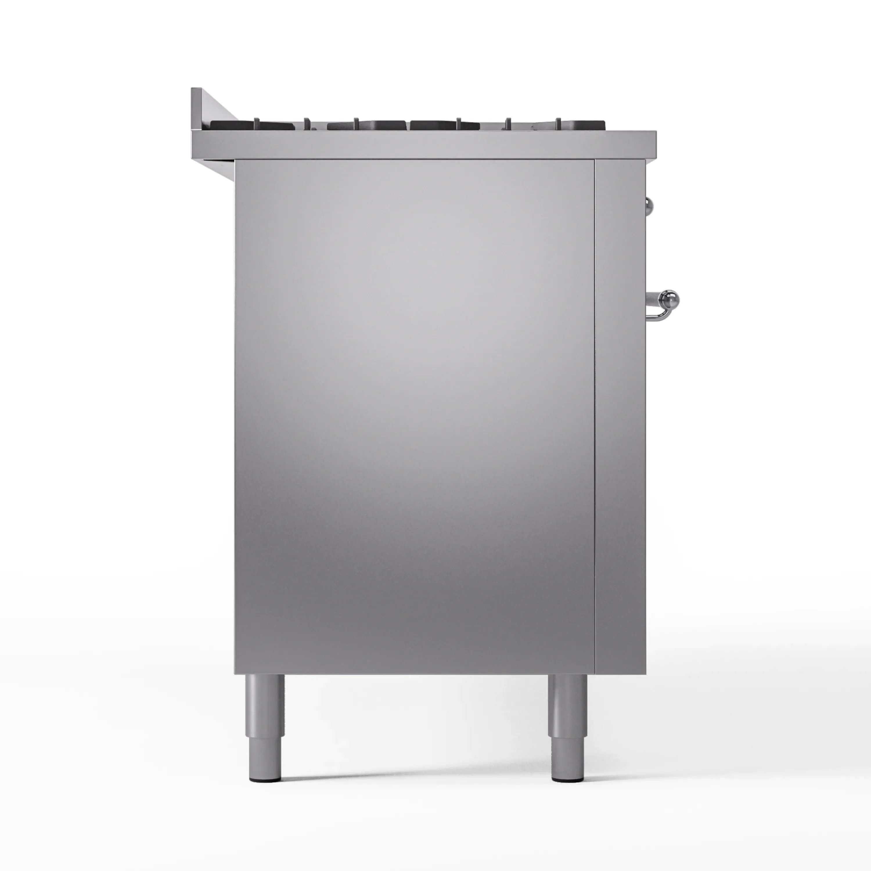 ILVE 60-Inch Nostalgie II Natural Gas Dual Fuel Range with 9 Burners, Griddle and Triple Glass Door Oven in Stainless Steel with Chrome Trim (UP60FNMPSSC) - Image 10