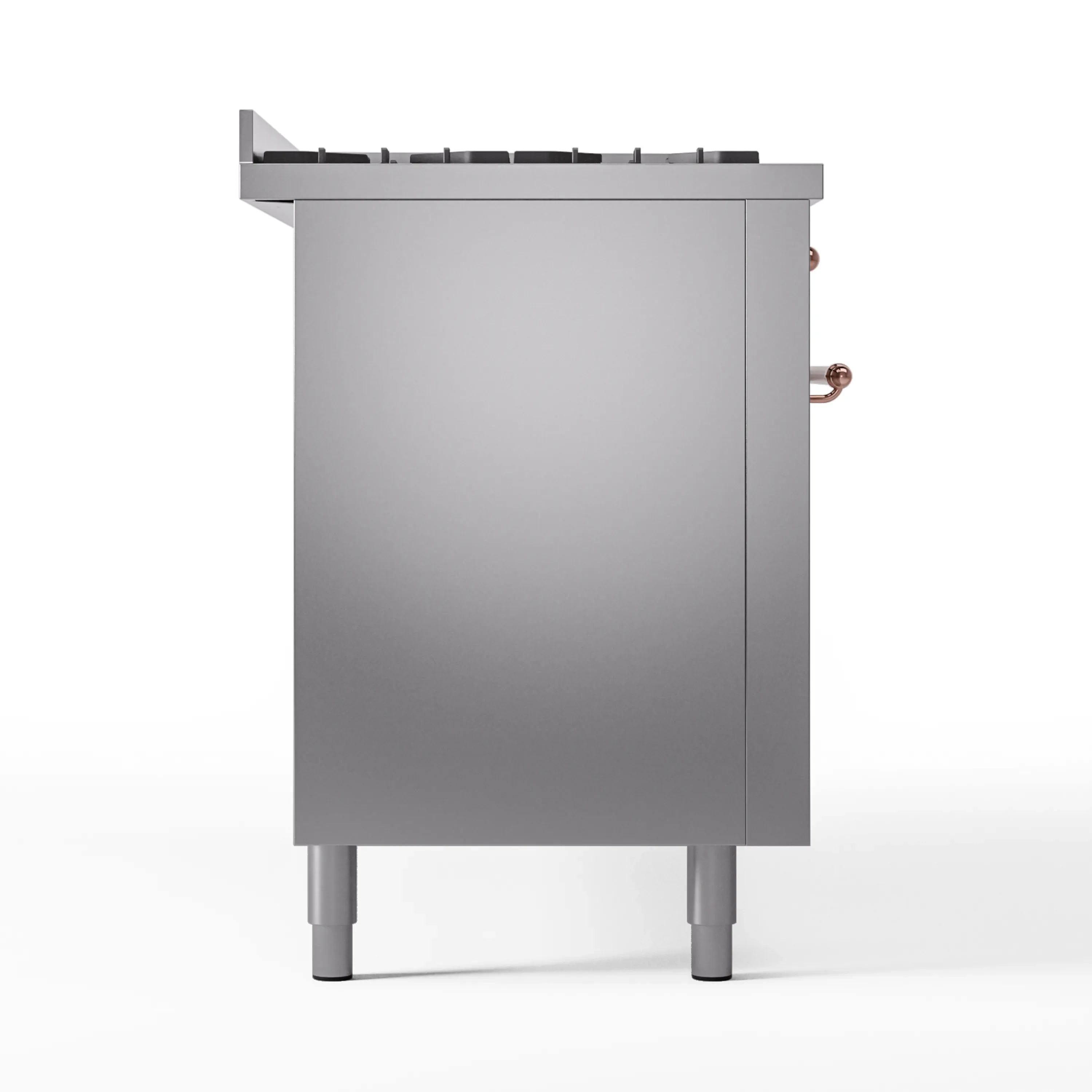 ILVE 60-Inch Nostalgie II Natural Gas Dual Fuel Range with 9 Burners, Griddle and Triple Glass Door Oven in Stainless Steel with Copper Trim (UP60FNMPSSP) - Image 10