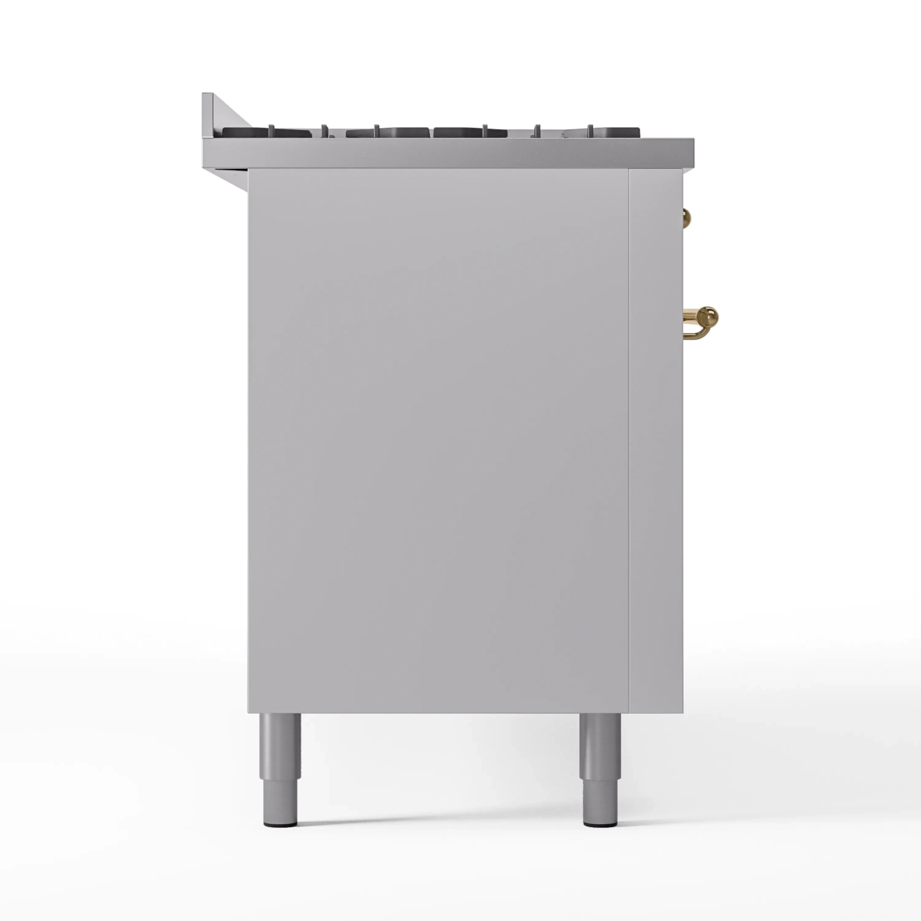 ILVE 60-Inch Nostalgie II Natural Gas Dual Fuel Range with 9 Burners, Griddle and Triple Glass Door Oven in White with Brass Trim (UP60FNMPWHG) - Image 11