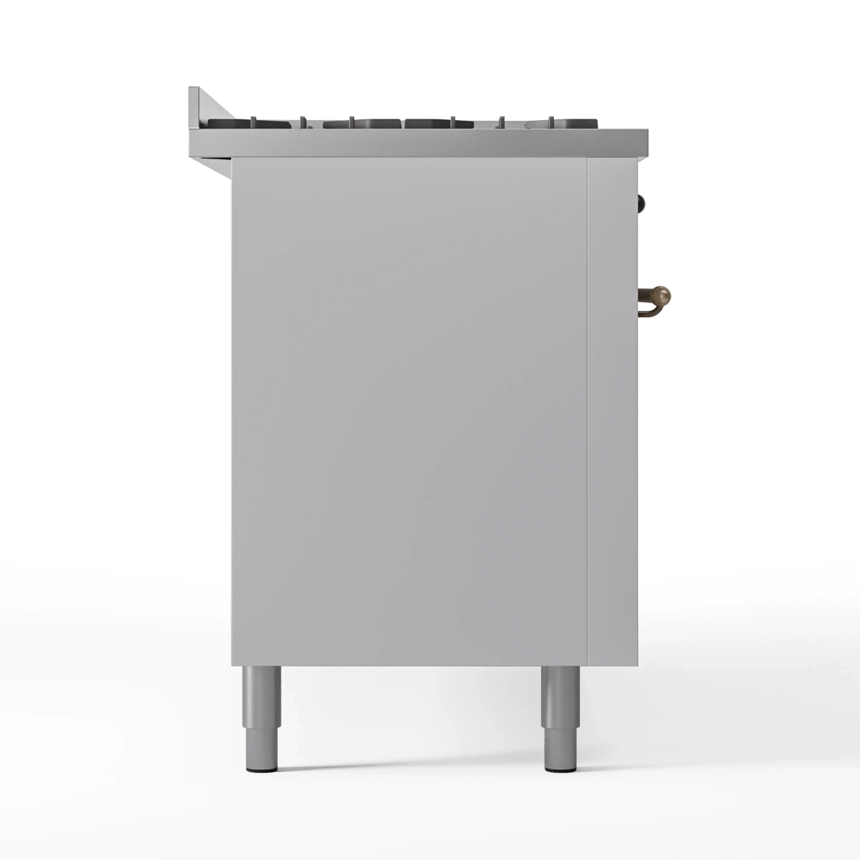ILVE 60-Inch Nostalgie II Natural Gas Dual Fuel Range with 9 Burners, Griddle and Triple Glass Door Oven in White with Bronze Trim (UP60FNMPWHB) - Image 10