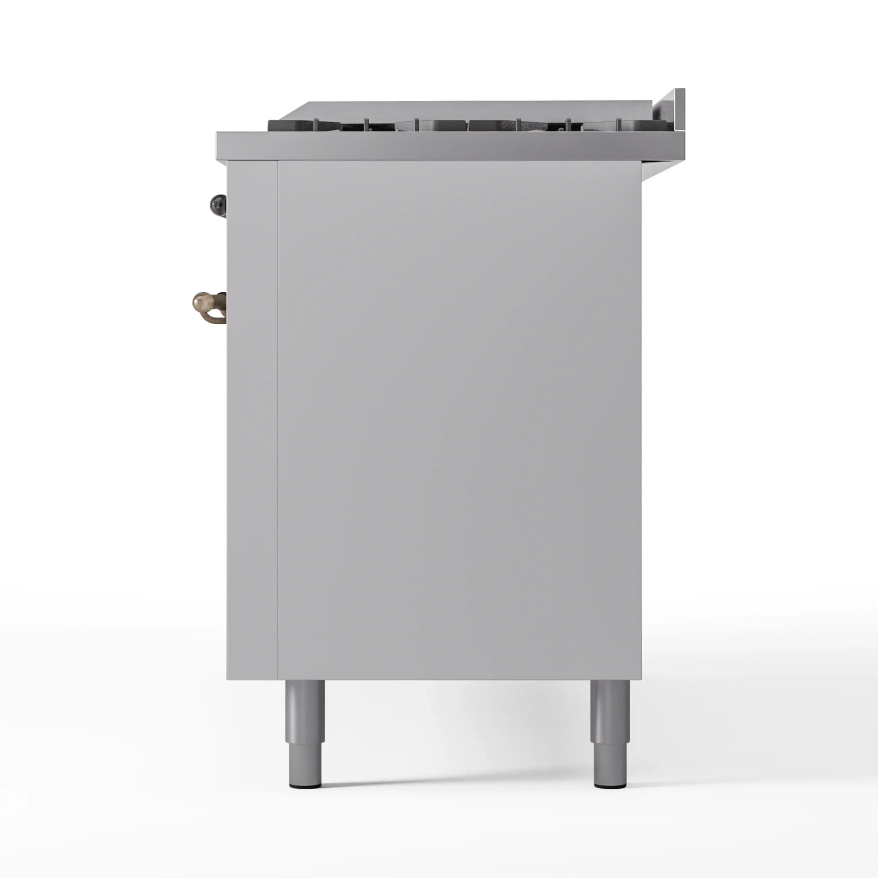 ILVE 60-Inch Nostalgie II Natural Gas Dual Fuel Range with 9 Burners, Griddle and Triple Glass Door Oven in White with Bronze Trim (UP60FNMPWHB) - Image 9