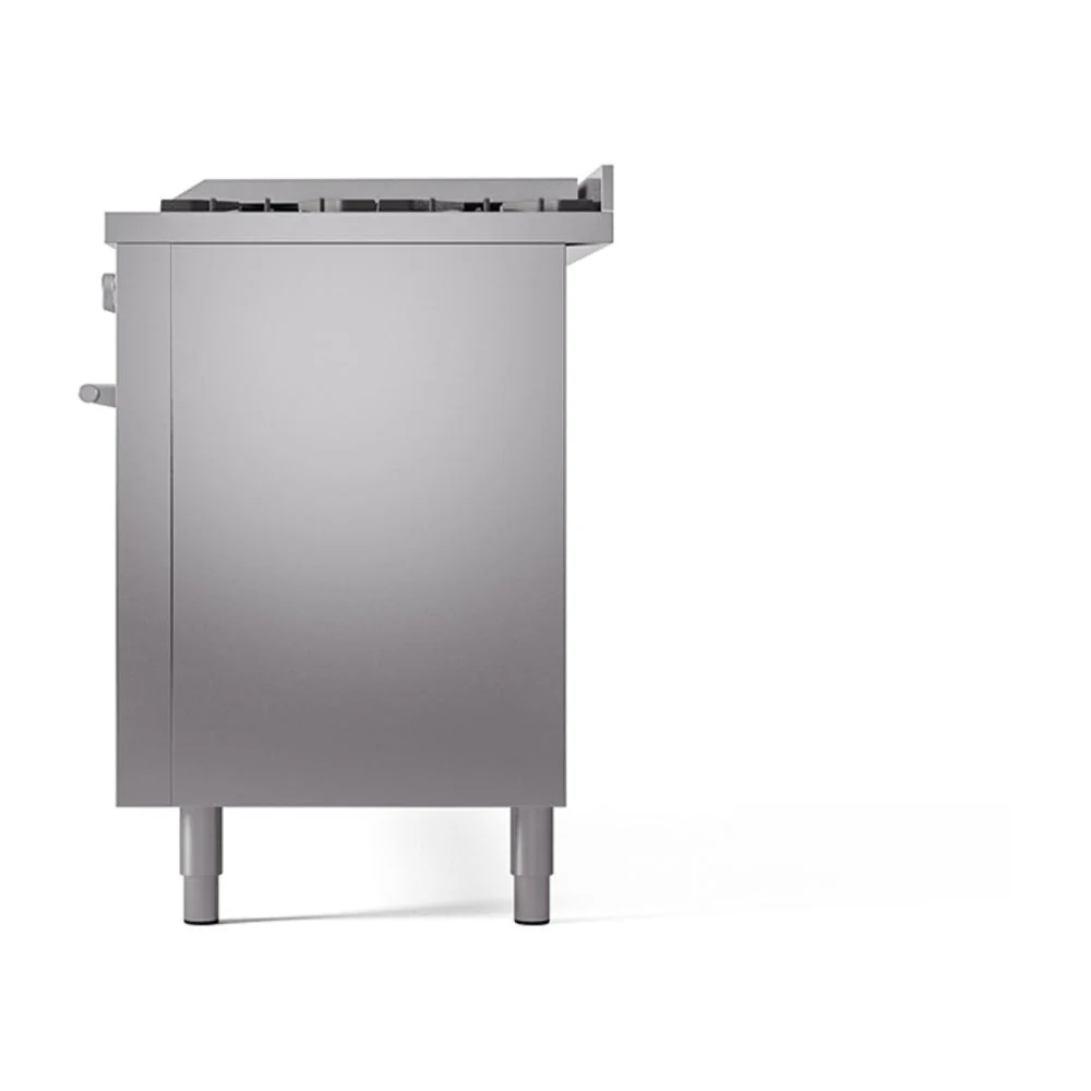 ILVE 60-inch Professional Plus II Natural Gas Dual Fuel Range with 9 Burners, Griddle, and Solid Door Oven in Stainless Steel (UP60FQMPSS) - Image 5
