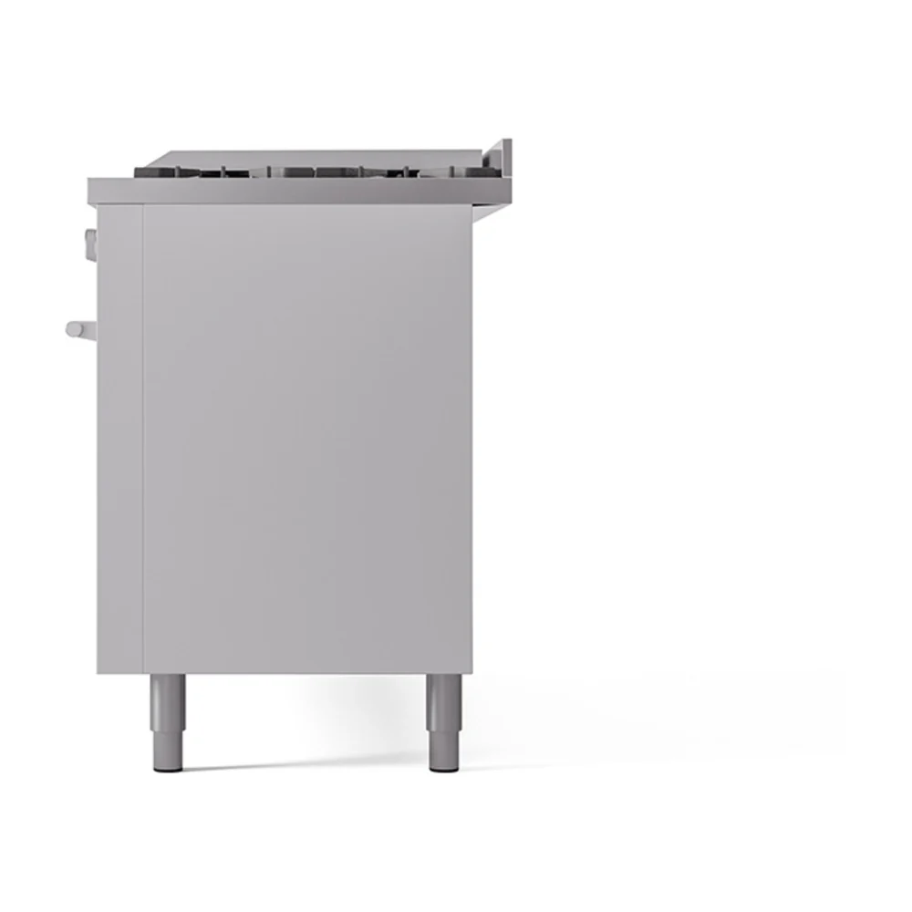 ILVE 60-inch Professional Plus II Natural Gas Dual Fuel Range with 9 Burners, Griddle, and Solid Door Oven in White (UP60FQMPWH) - Image 5