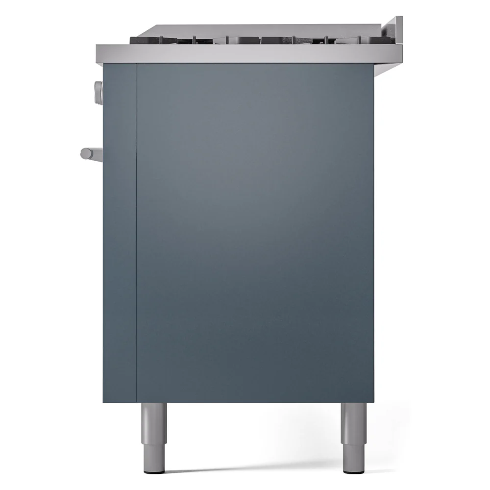 ILVE 60-inch Professional Plus II Natural Gas Dual Fuel Range with 9 Burners, Griddle, and Triple Glass Door Oven in Blue Grey (UP60FWMPBG) - Image 10