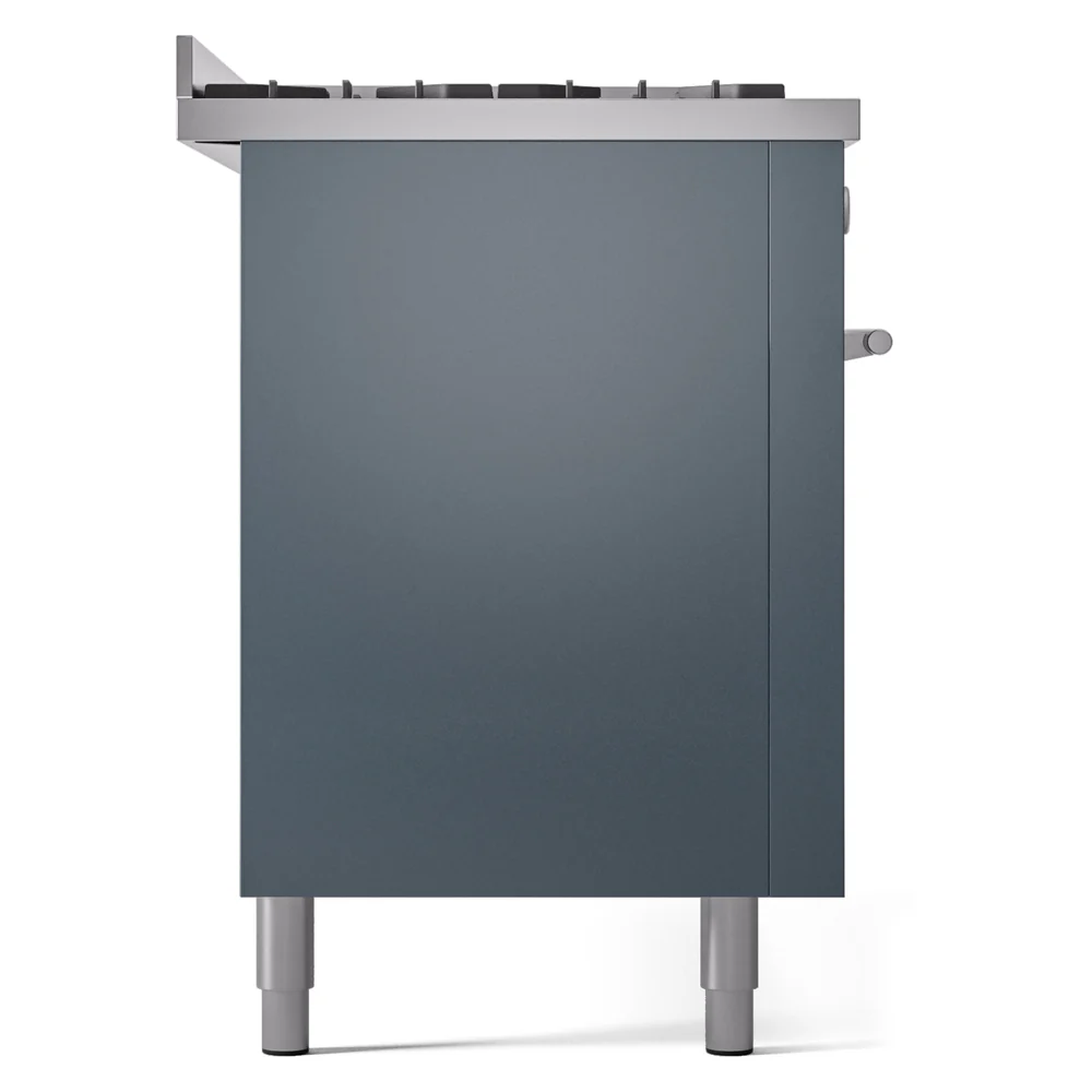 ILVE 60-inch Professional Plus II Natural Gas Dual Fuel Range with 9 Burners, Griddle, and Triple Glass Door Oven in Blue Grey (UP60FWMPBG) - Image 9