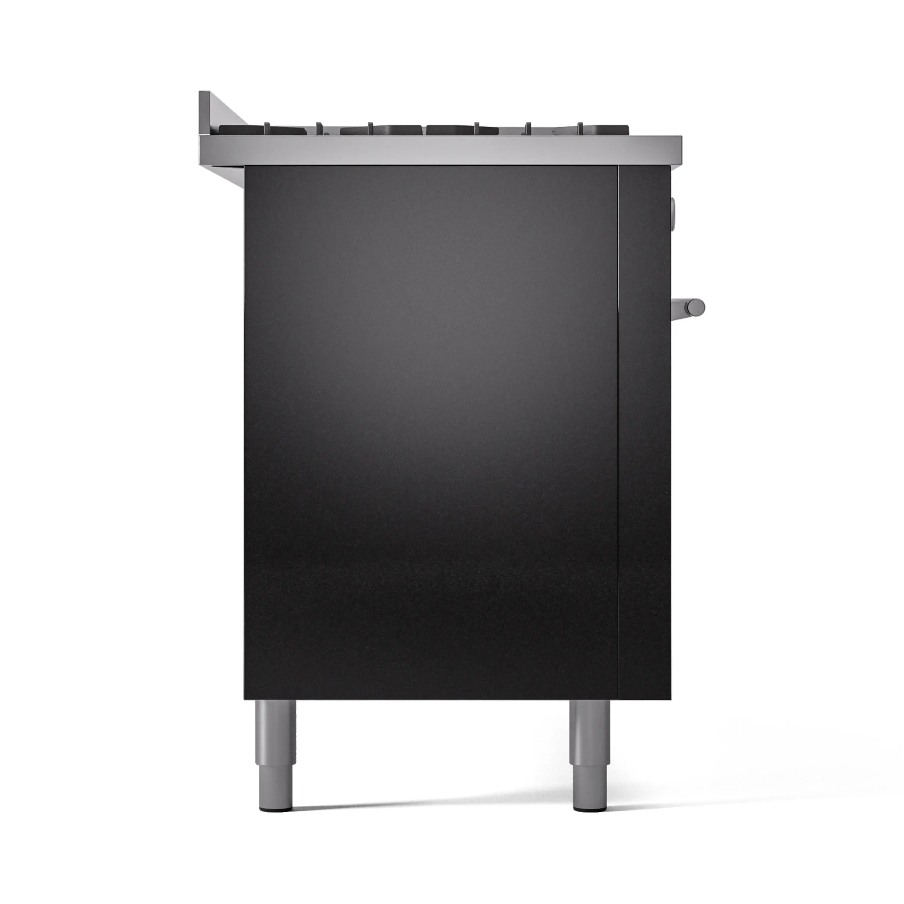 ILVE 60-inch Professional Plus II Natural Gas Dual Fuel Range with 9 Burners, Griddle, and Triple Glass Door Oven in Glossy Black (UP60FWMPBK) - Image 10