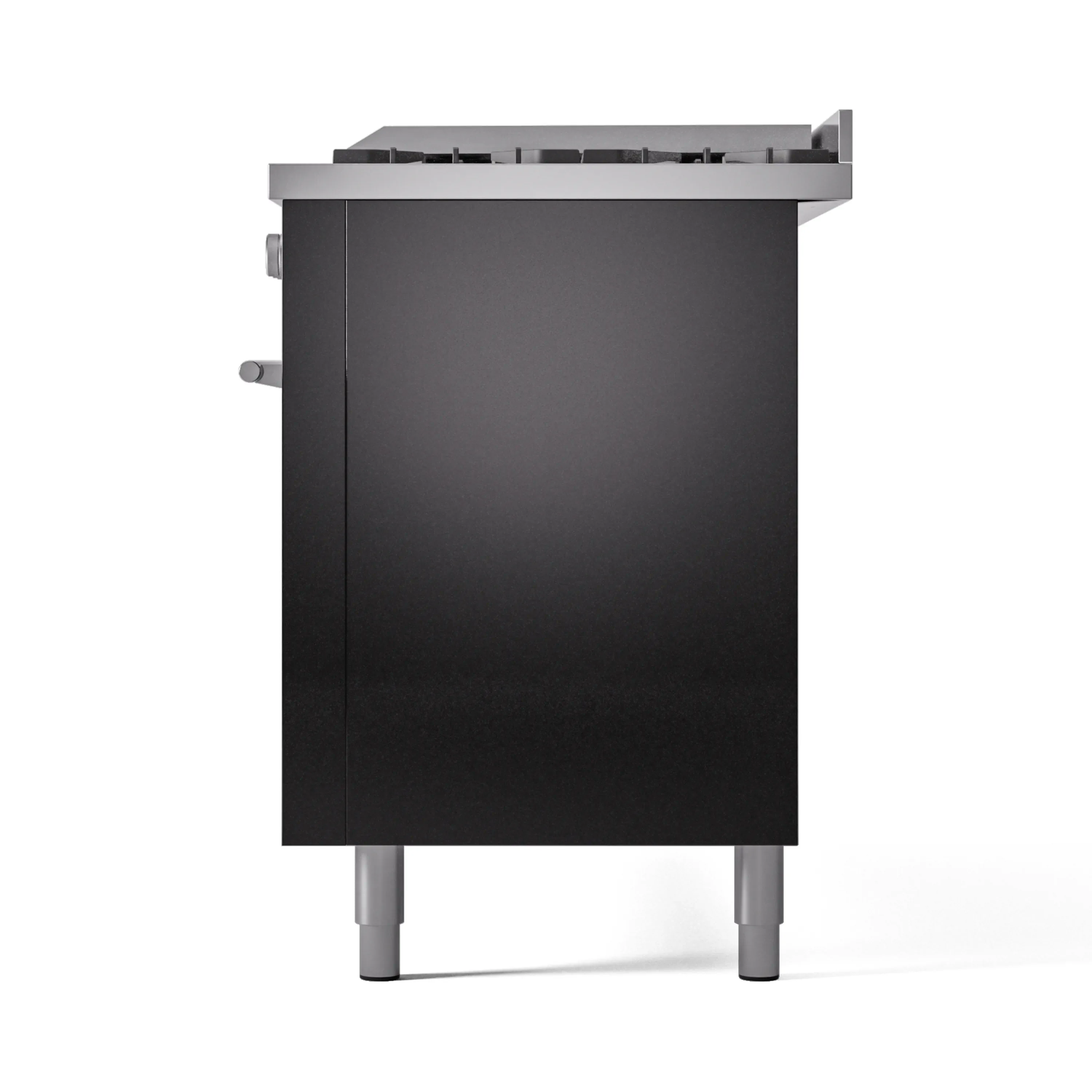 ILVE 60-inch Professional Plus II Natural Gas Dual Fuel Range with 9 Burners, Griddle, and Triple Glass Door Oven in Glossy Black (UP60FWMPBK) - Image 9