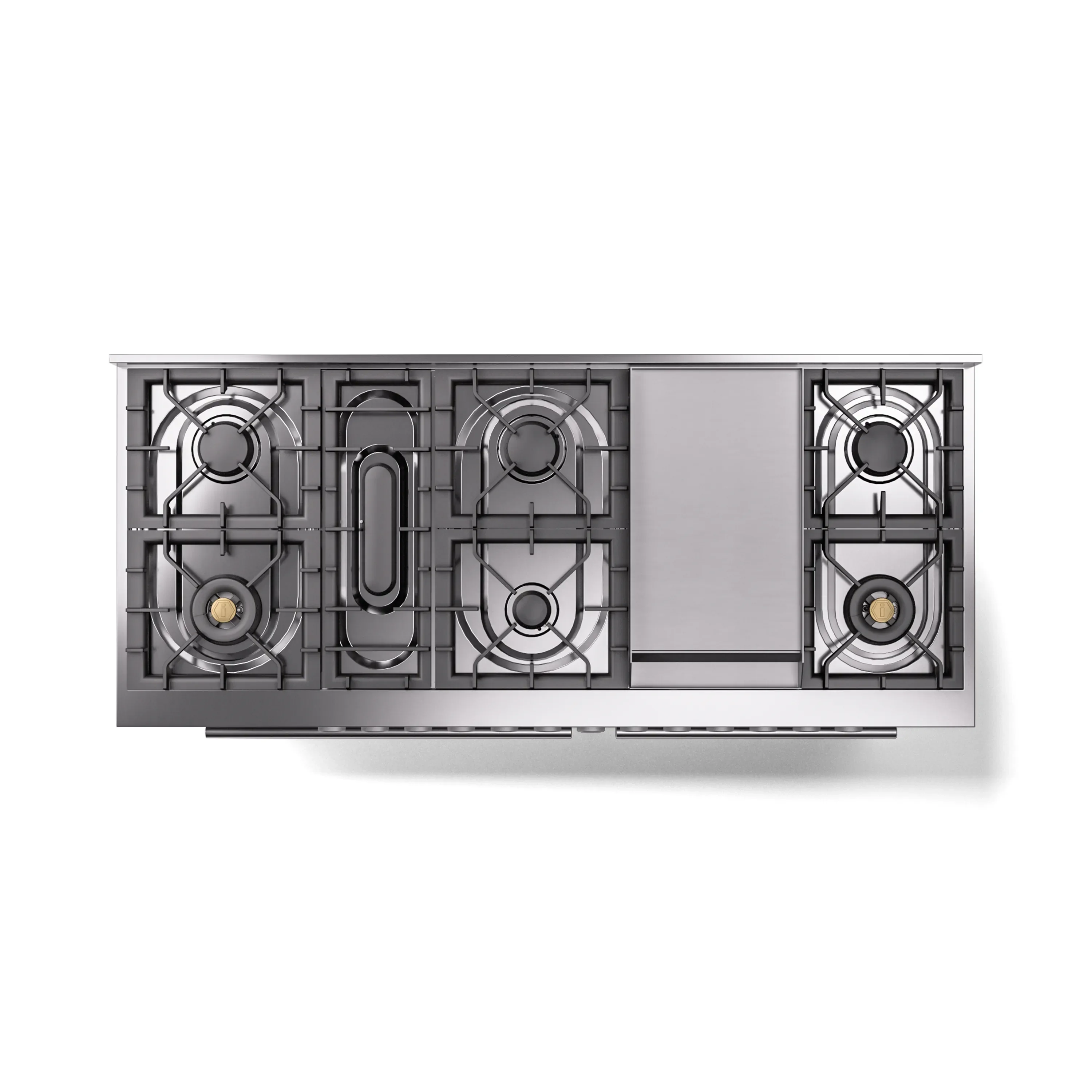 ILVE 60-inch Professional Plus II Natural Gas Dual Fuel Range with 9 Burners, Griddle, and Triple Glass Door Oven in Stainless Steel (UP60FWMPSS) - Image 4
