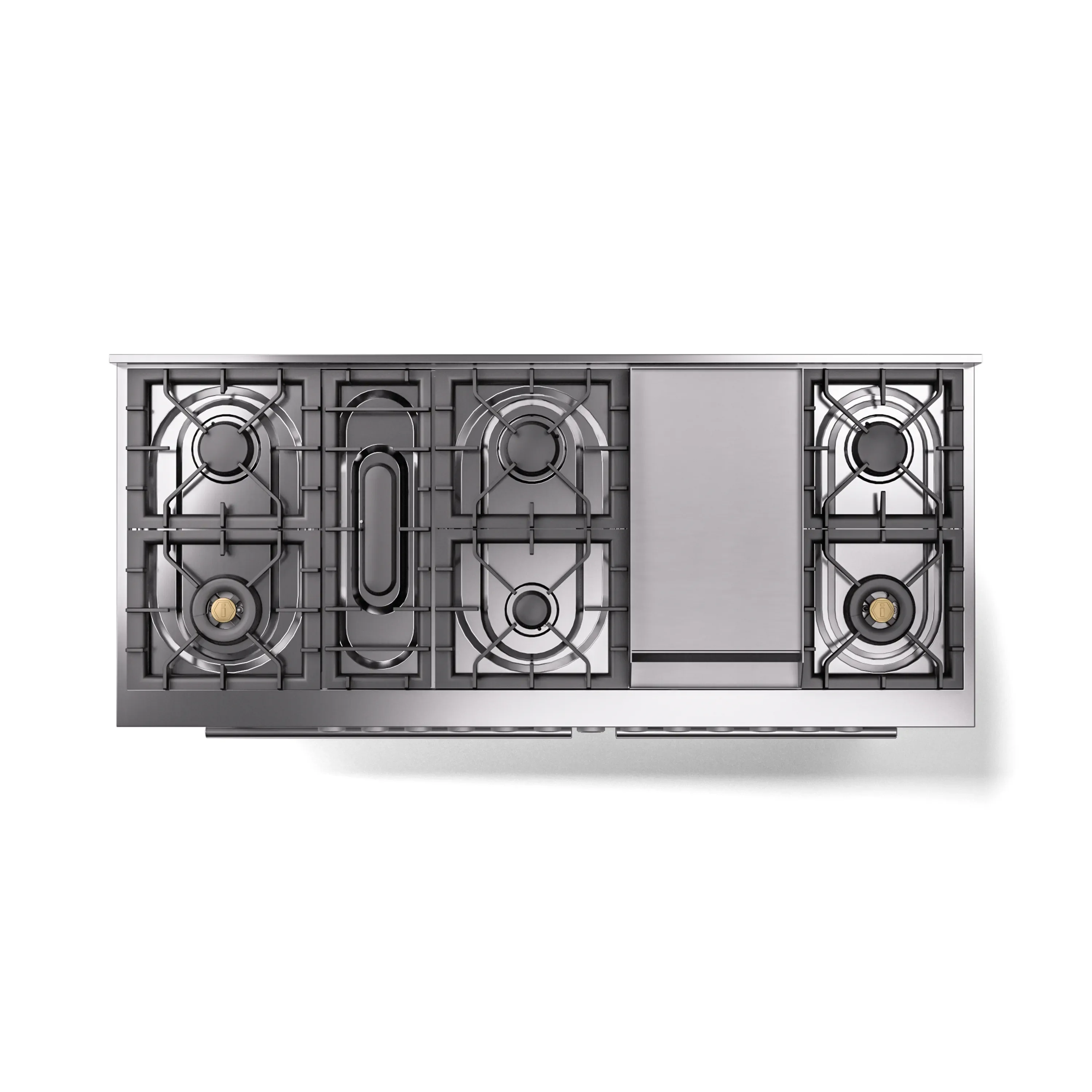 ILVE 60-inch Professional Plus II Natural Gas Dual Fuel Range with 9 Burners, Griddle, and Triple Glass Door Oven in White (UP60FWMPWH) - Image 4