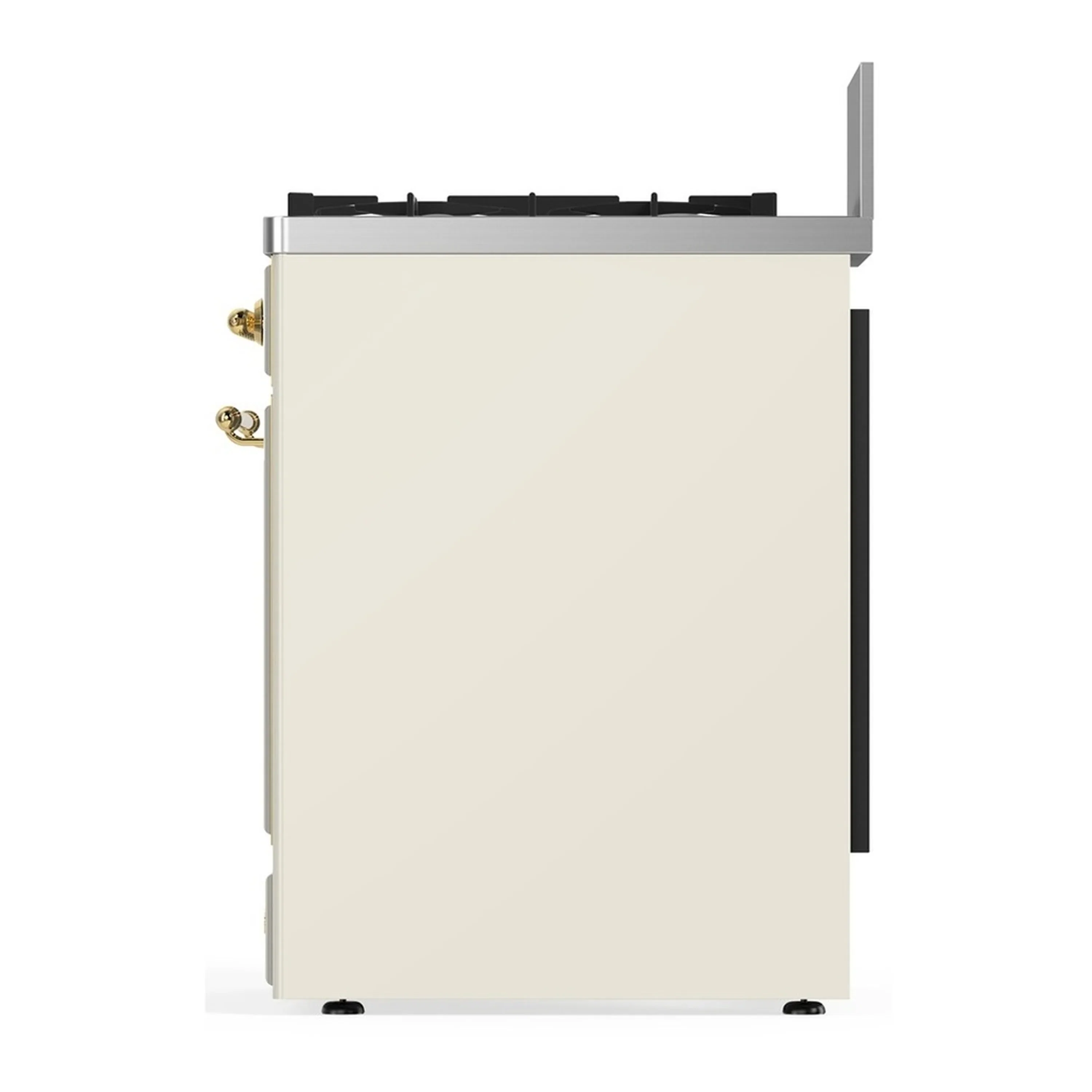 ILVE Majestic III 30-inch Dual Fuel Range with 5 Natural Gas Burner and Triple Glass Door Electric Oven in Antique White with Brass Trim (UM30NR3AWG) - Image 6