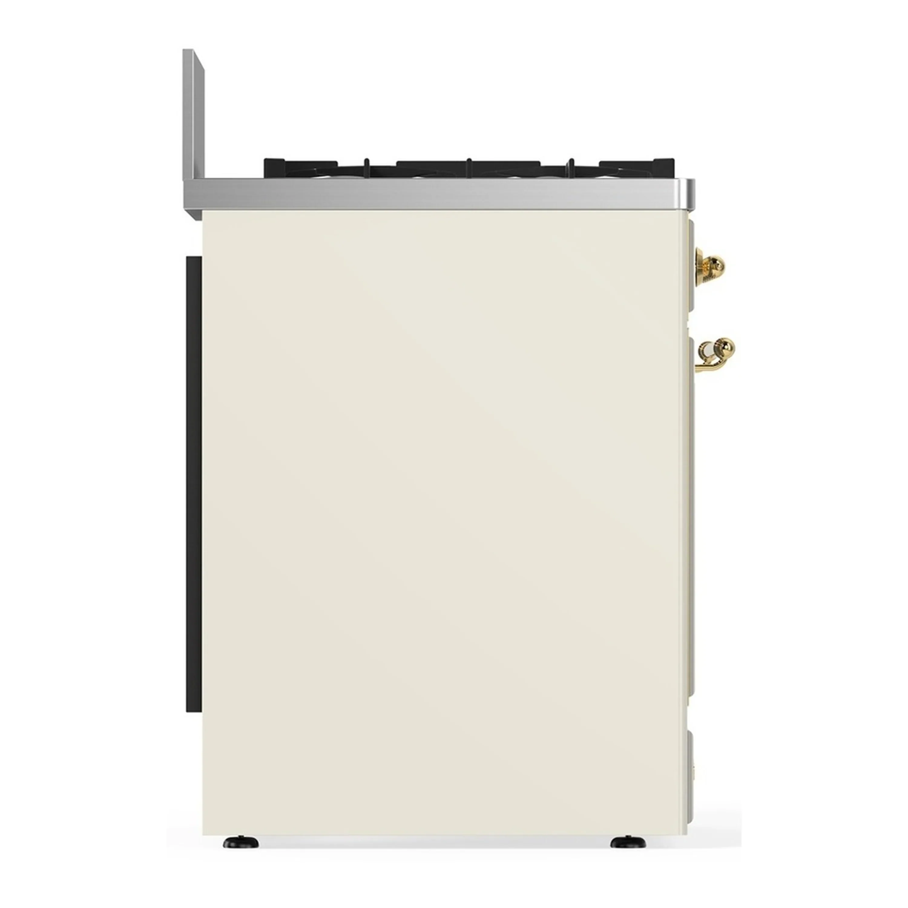 ILVE Majestic III 30-inch Dual Fuel Range with 5 Natural Gas Burner and Triple Glass Door Electric Oven in Antique White with Brass Trim (UM30NR3AWG) - Image 7