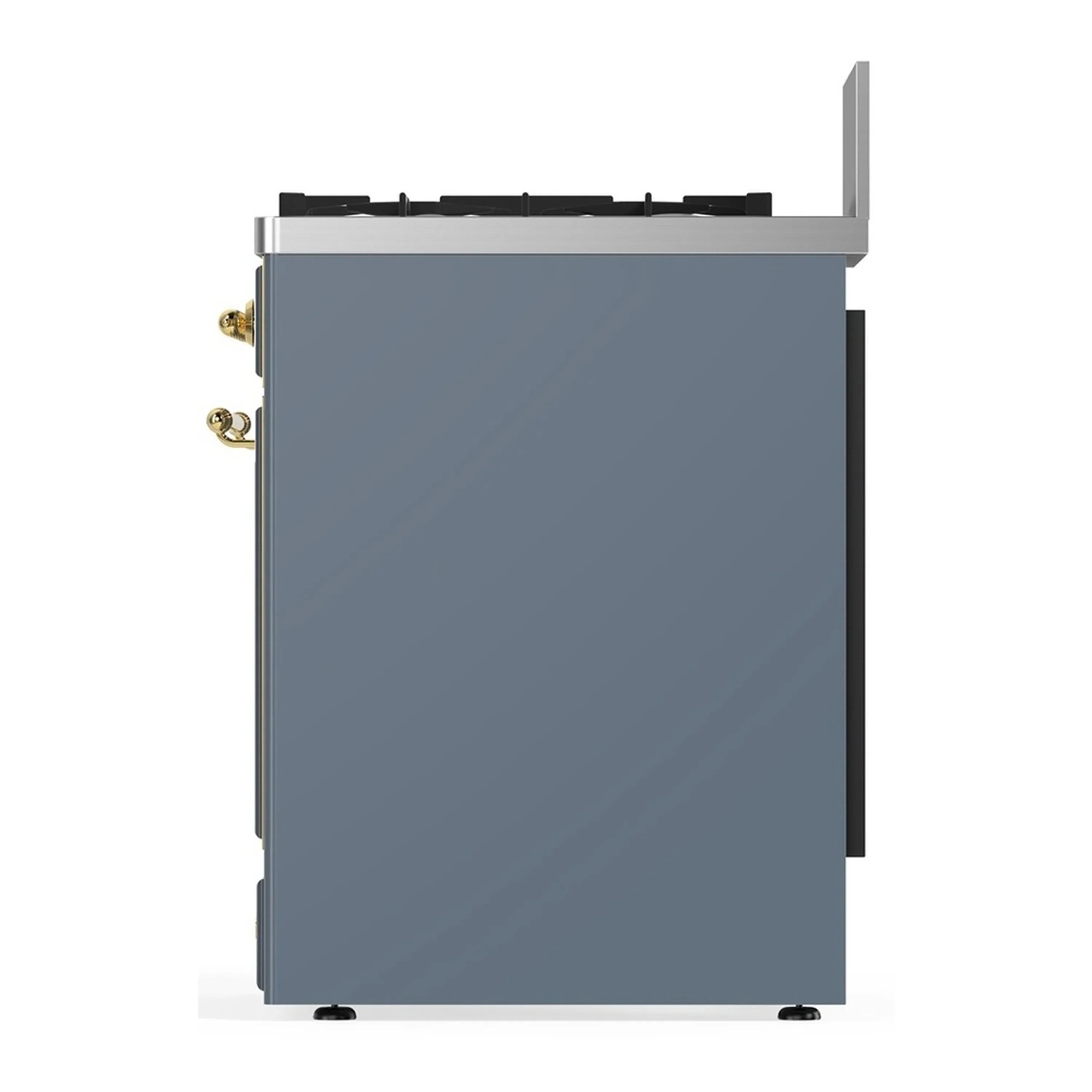 ILVE Majestic III 30-inch Dual Fuel Range with 5 Liquid Propane Burner and Solid Door Electric Oven in Blue Grey with Brass Trim (UM30QNR3BGGLP) - Image 6