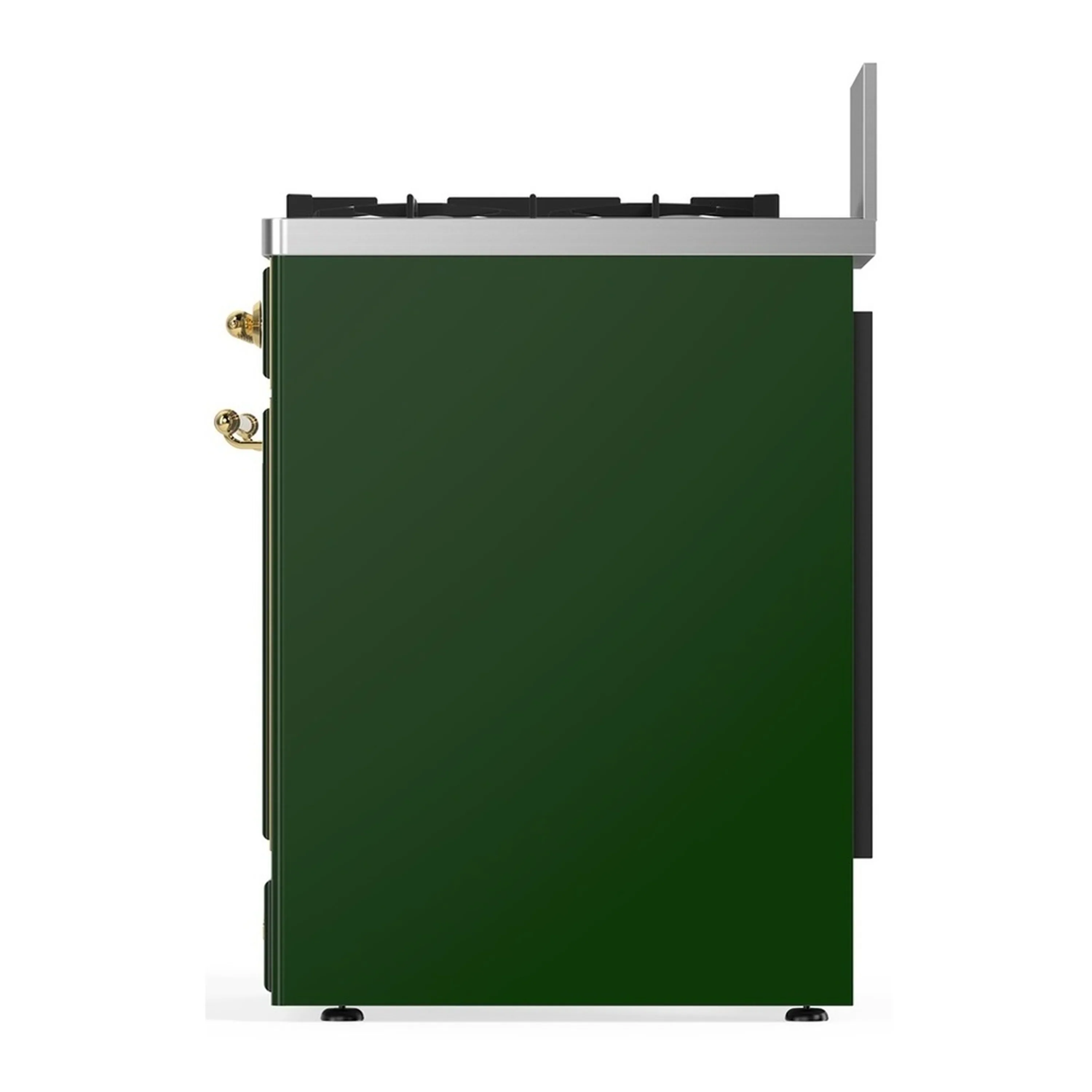 ILVE Majestic III 30-inch Dual Fuel Range with 5 Liquid Propane Burner and Triple Glass Door Electric Oven in Emerald Green with Brass Trim (UM30NR3EGGLP) - Image 6