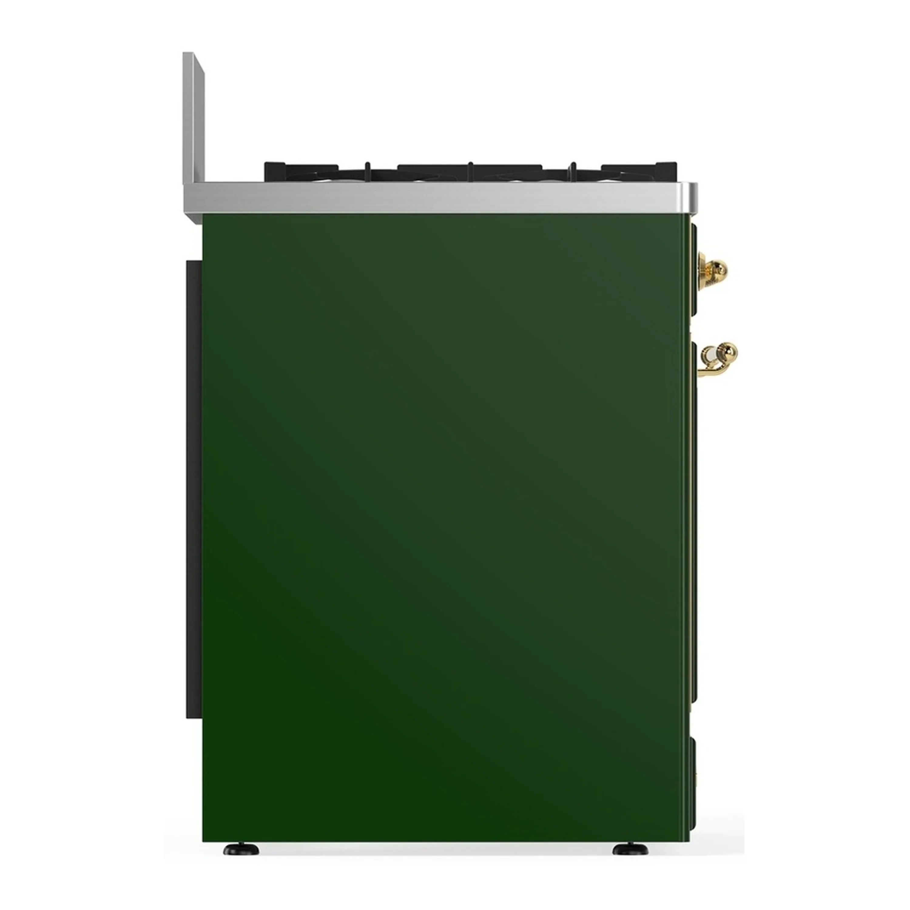 ILVE Majestic III 30-inch Dual Fuel Range with 5 Natural Gas Burner and Solid Door Electric Oven in Emerald Green with Brass Trim (UM30QNR3EGG) - Image 7