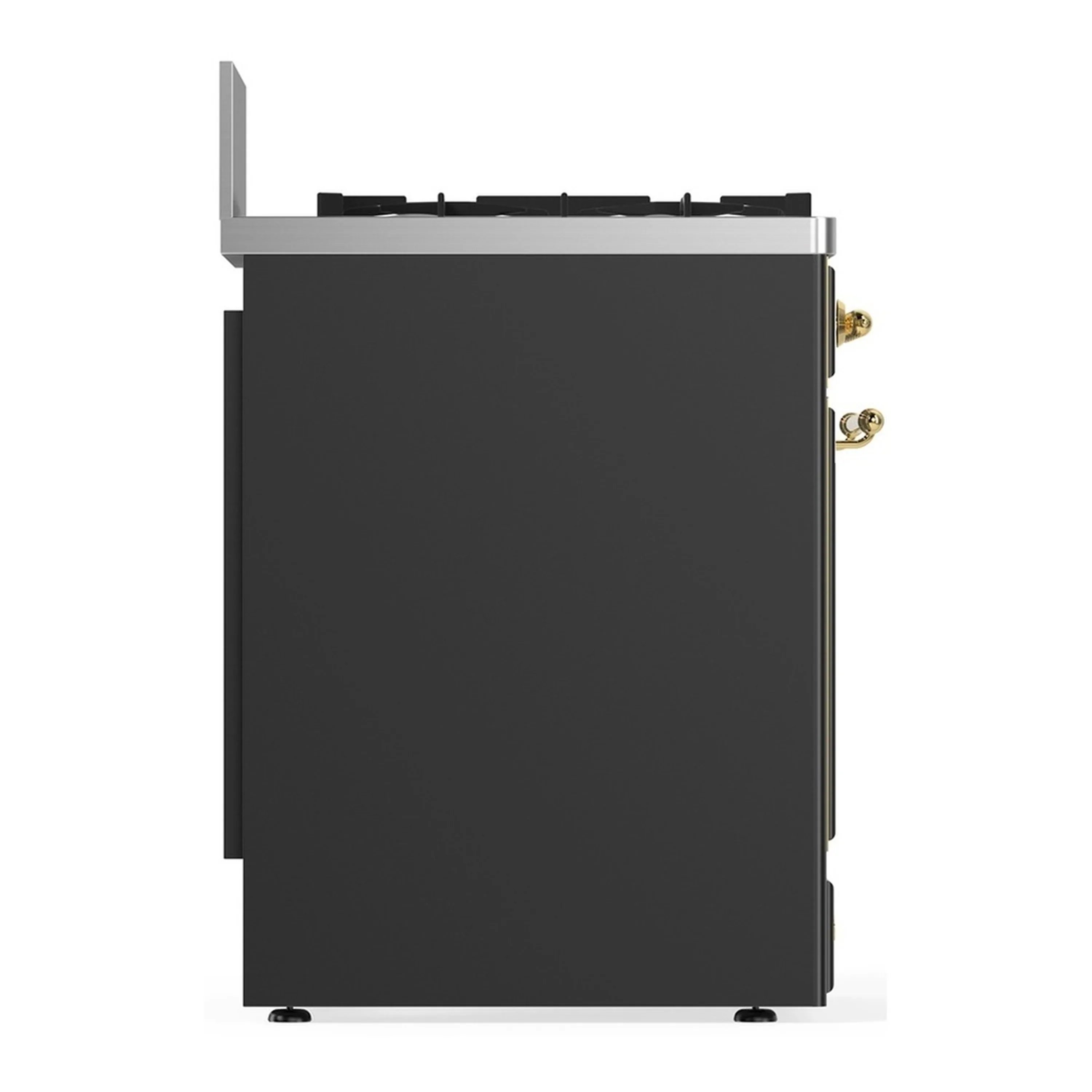 ILVE Majestic III 30-inch Dual Fuel Range with 5 Natural Gas Burner and Solid Door Electric Oven in Graphite Matte with Brass Trim (UM30QNR3MGG) - Image 7