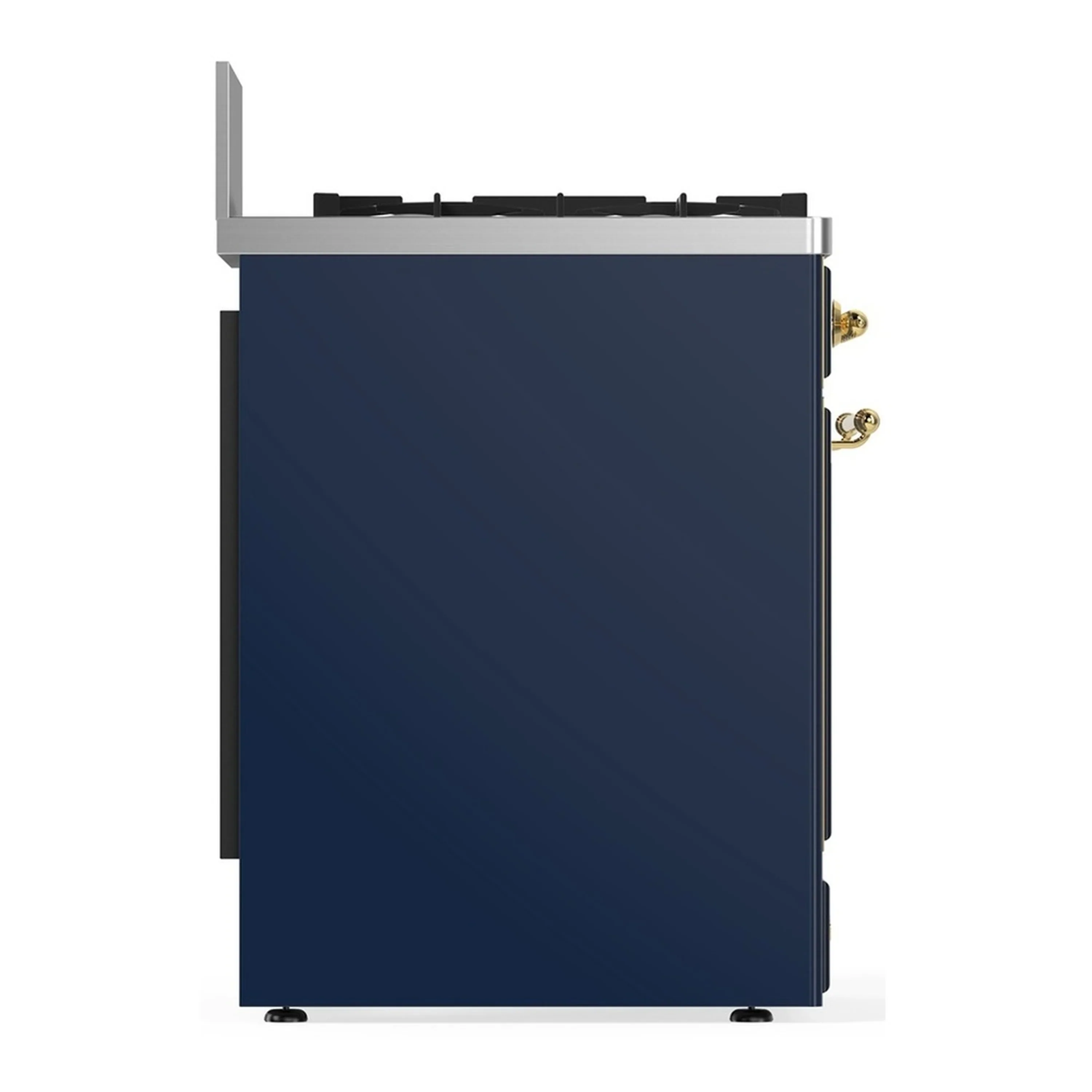 ILVE Majestic III 30-inch Dual Fuel Range with 5 Liquid Propane Burner and Triple Glass Door Electric Oven in Blue Grey with Brass Trim (UM30NR3MBGLP) - Image 7