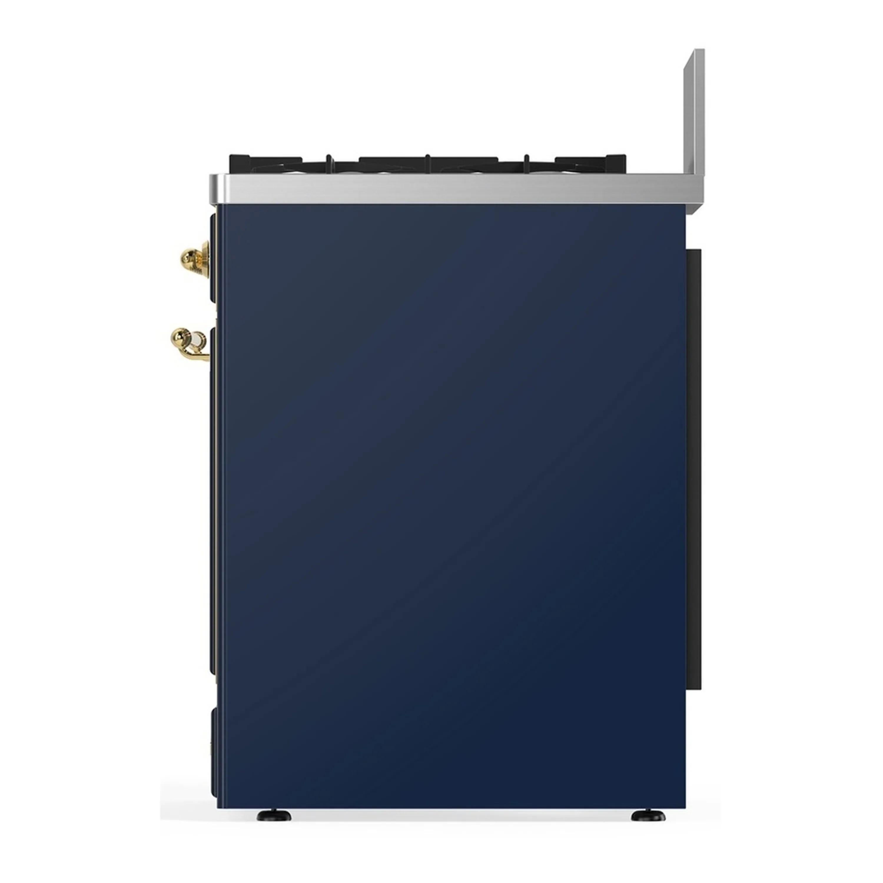 ILVE Majestic III 30-inch Dual Fuel Range with 5 Natural Gas Burner and Solid Door Electric Oven in Blue Grey with Brass Trim (UM30QNR3MBG) - Image 6