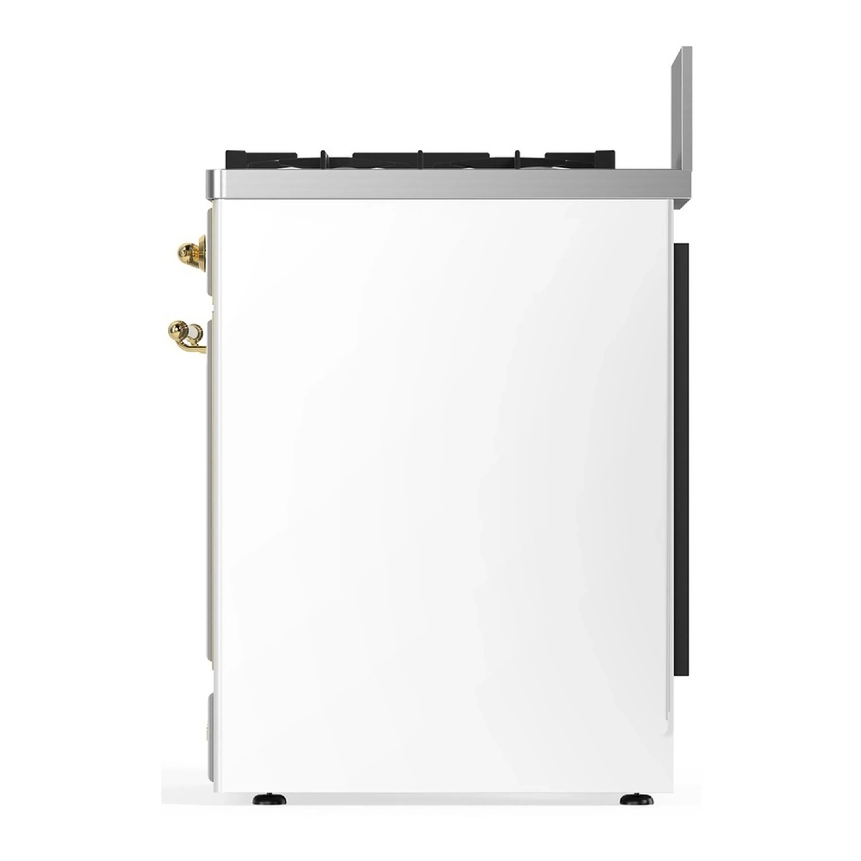 ILVE Majestic III 30-inch Dual Fuel Range with 5 Liquid Propane Burner and Triple Glass Door Electric Oven in White with Brass Trim (UM30NR3WHGLP) - Image 6