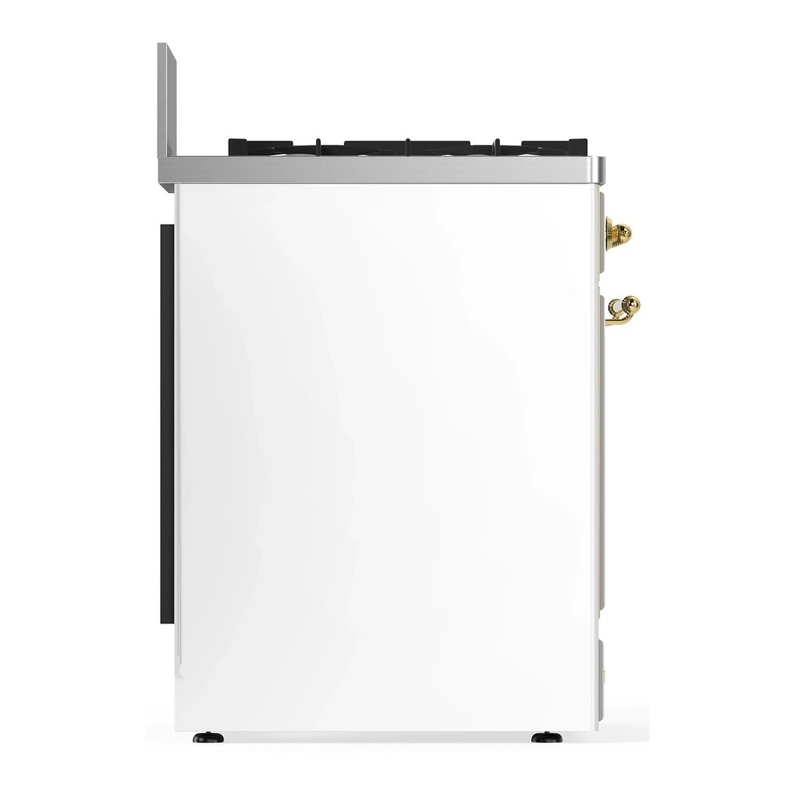 ILVE Majestic III 30-inch Dual Fuel Range with 5 Liquid Propane Burner and Triple Glass Door Electric Oven in White with Brass Trim (UM30NR3WHGLP) - Image 7