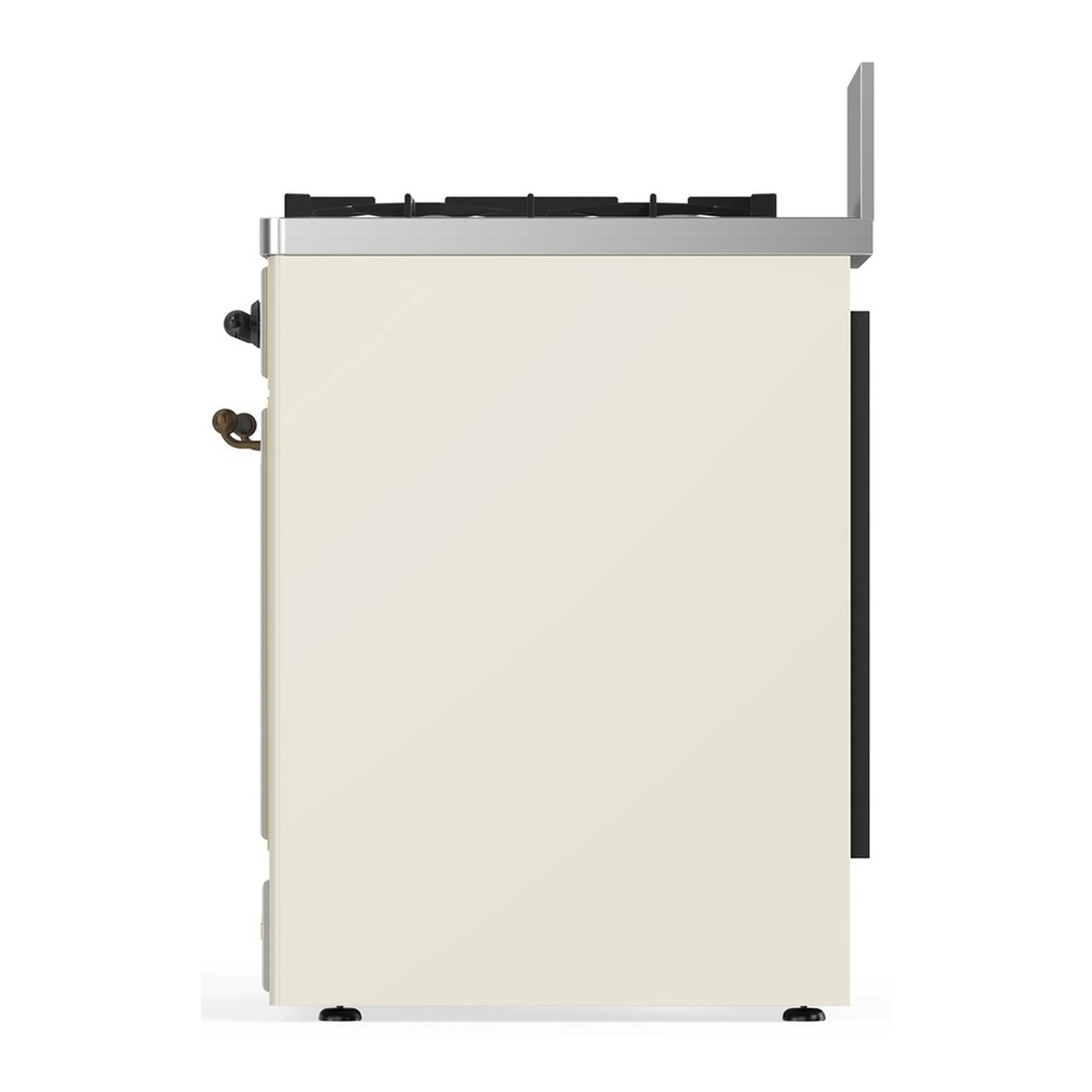 ILVE Majestic III 30-inch Dual Fuel Range with 5 Natural Gas Burner and Triple Glass Door Electric Oven in Antique White with Burnished Trim (UM30NR3AWB) - Image 6