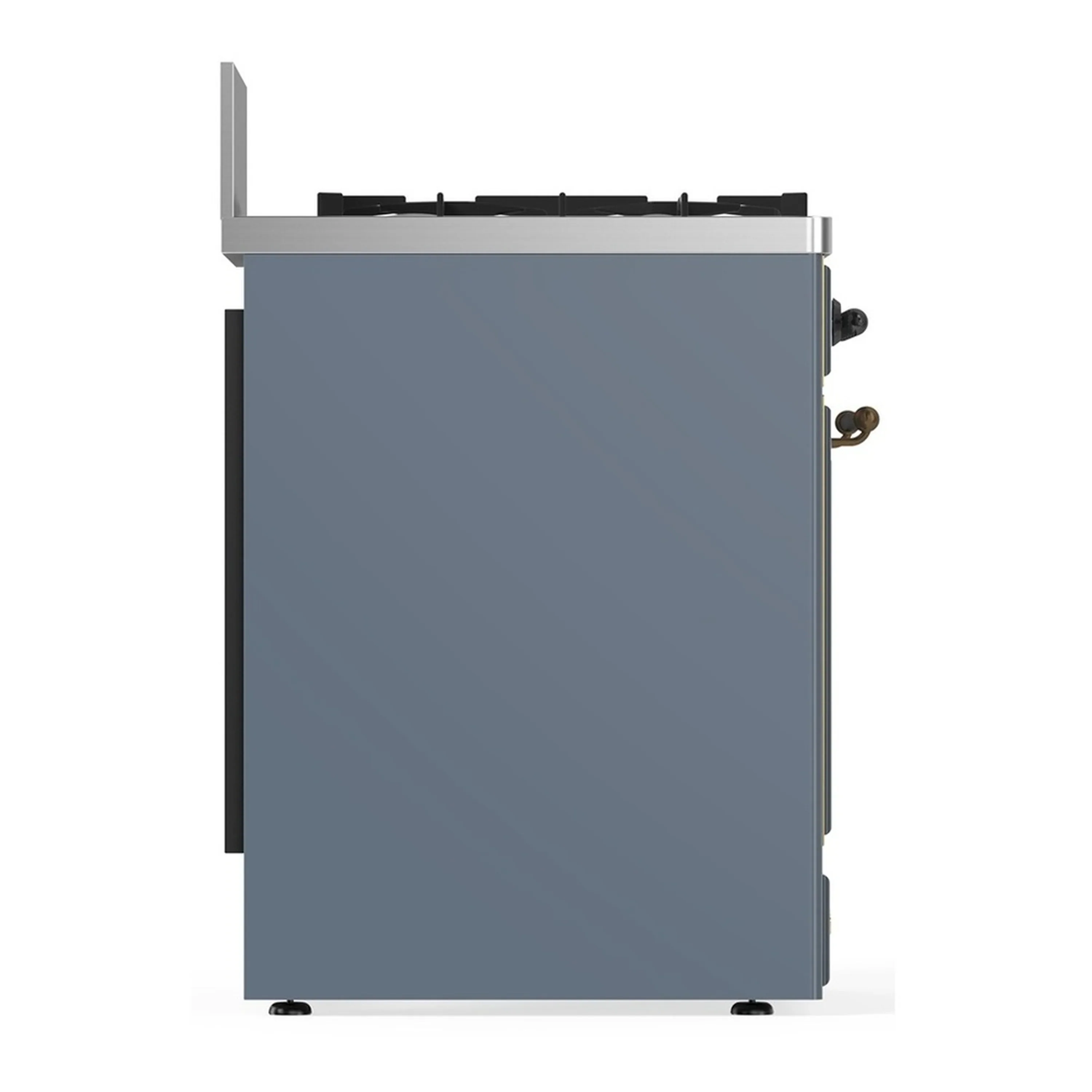 ILVE Majestic III 30-inch Dual Fuel Range with 5 Natural Gas Burner and Solid Door Electric Oven in Blue Grey with Burnished Trim (UM30QNR3BGB) - Image 7