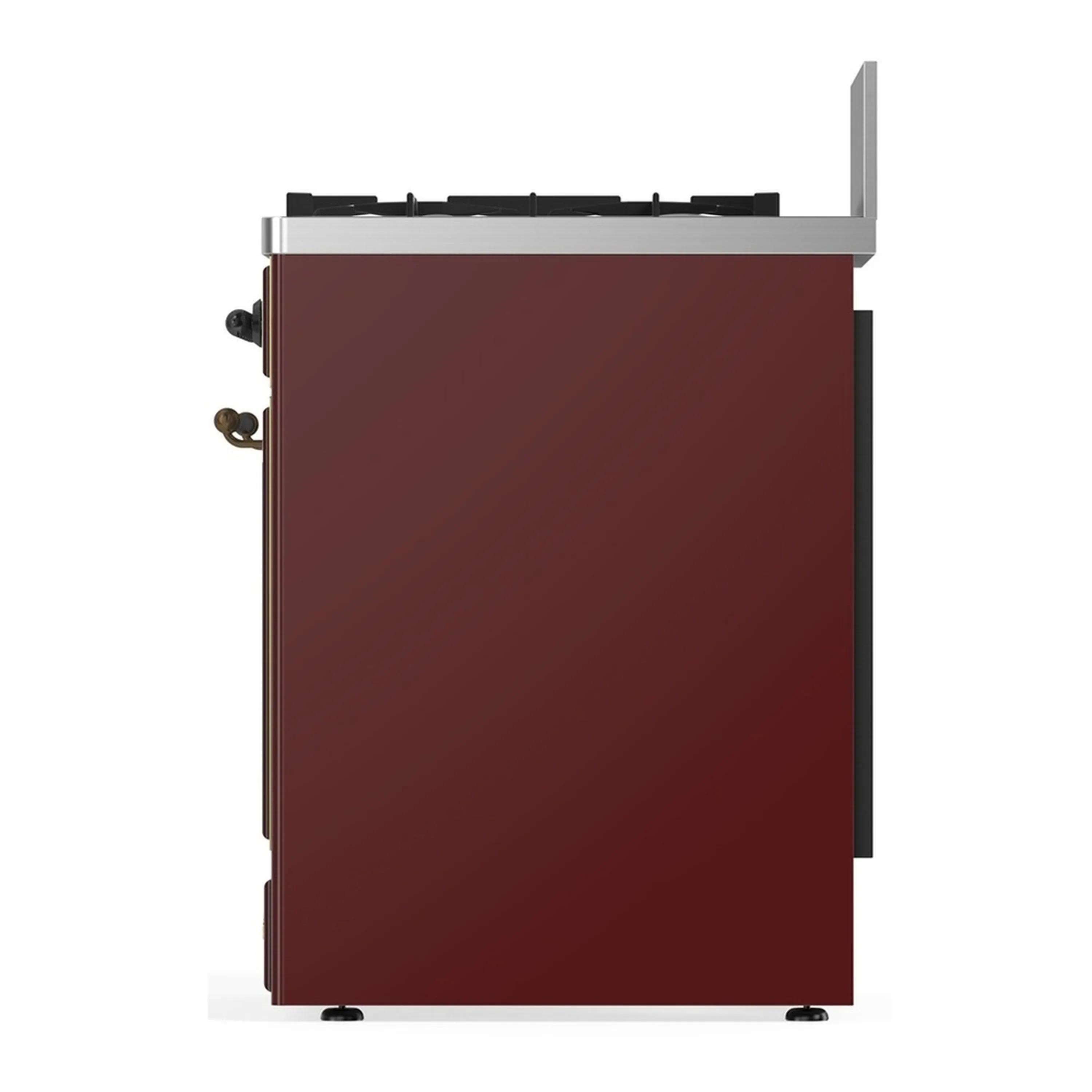 ILVE Majestic III 30-inch Dual Fuel Range with 5 Natural Gas Burner and Triple Glass Door Electric Oven in Burgundy with Burnished Trim (UM30NR3BUB) - Image 6