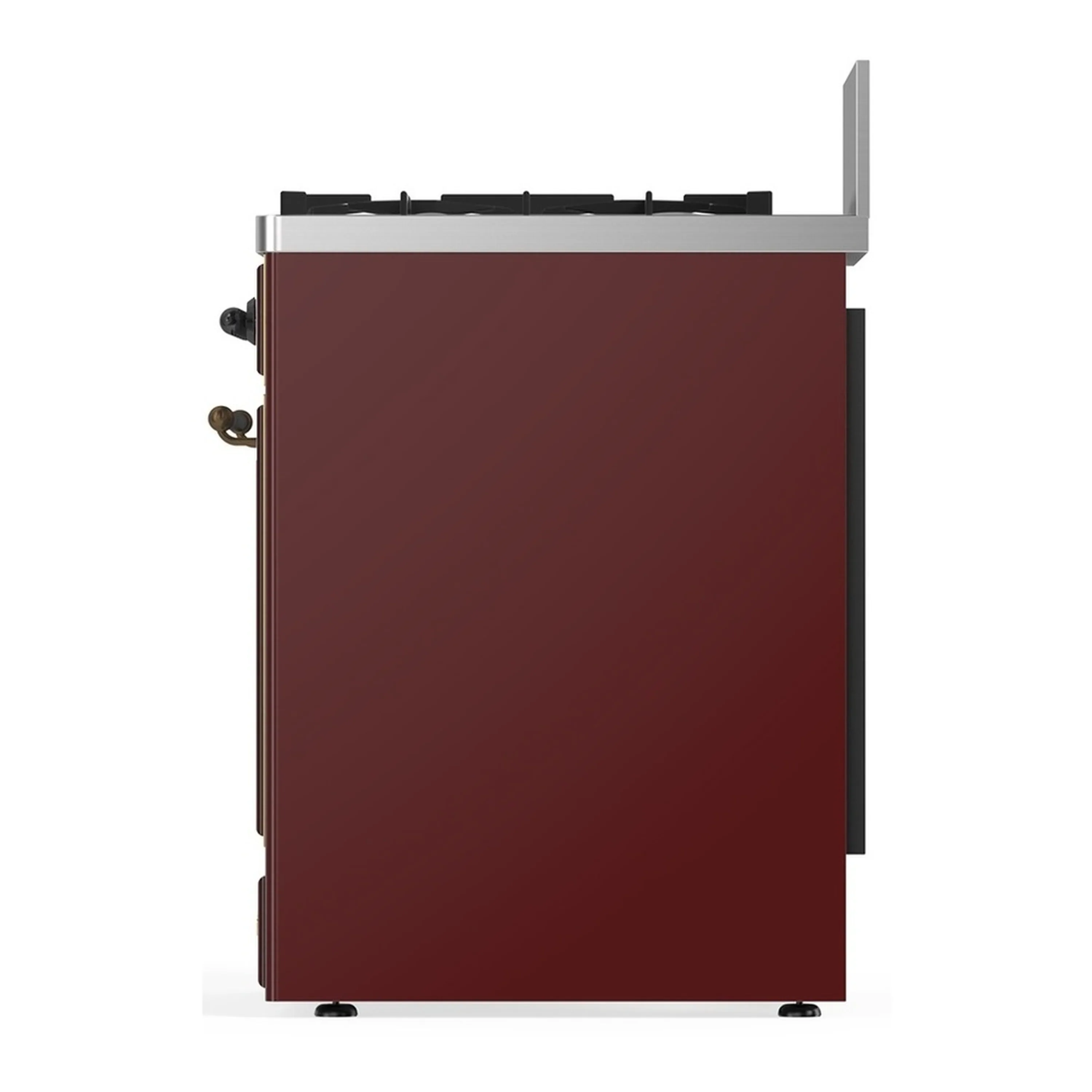 ILVE Majestic III 30-inch Dual Fuel Range with 5 Natural Gas Burner and Solid Door Electric Oven in Burgundy with Burnished Trim (UM30QNR3BUB) - Image 6