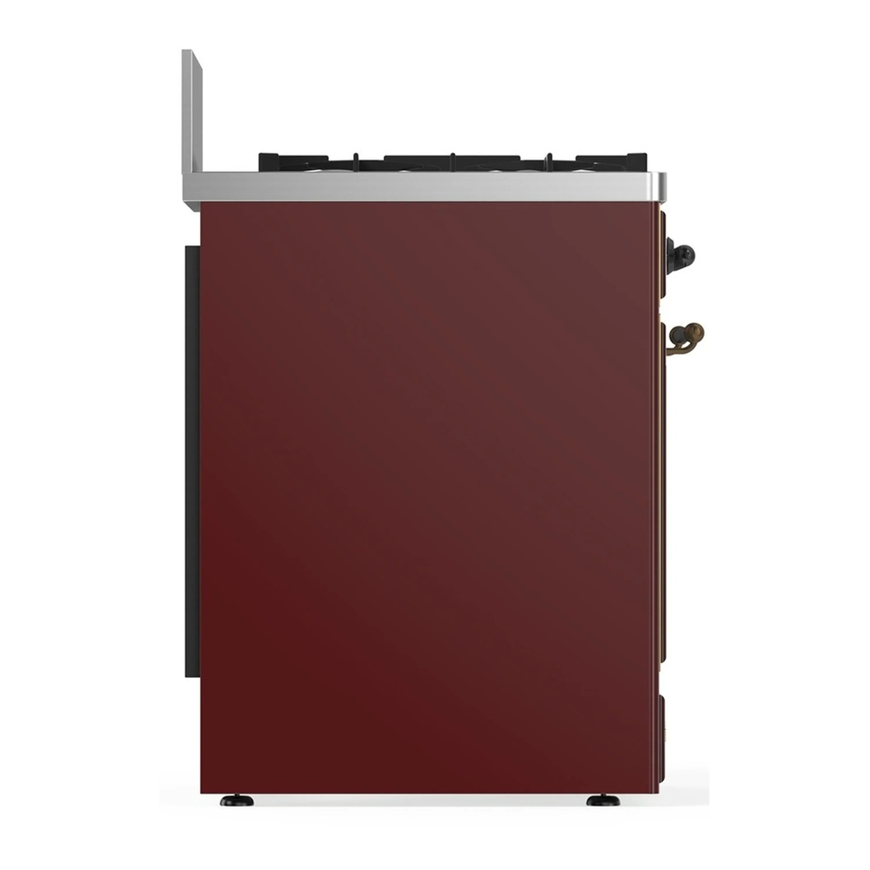 ILVE Majestic III 30-inch Dual Fuel Range with 5 Natural Gas Burner and Solid Door Electric Oven in Burgundy with Burnished Trim (UM30QNR3BUB) - Image 7