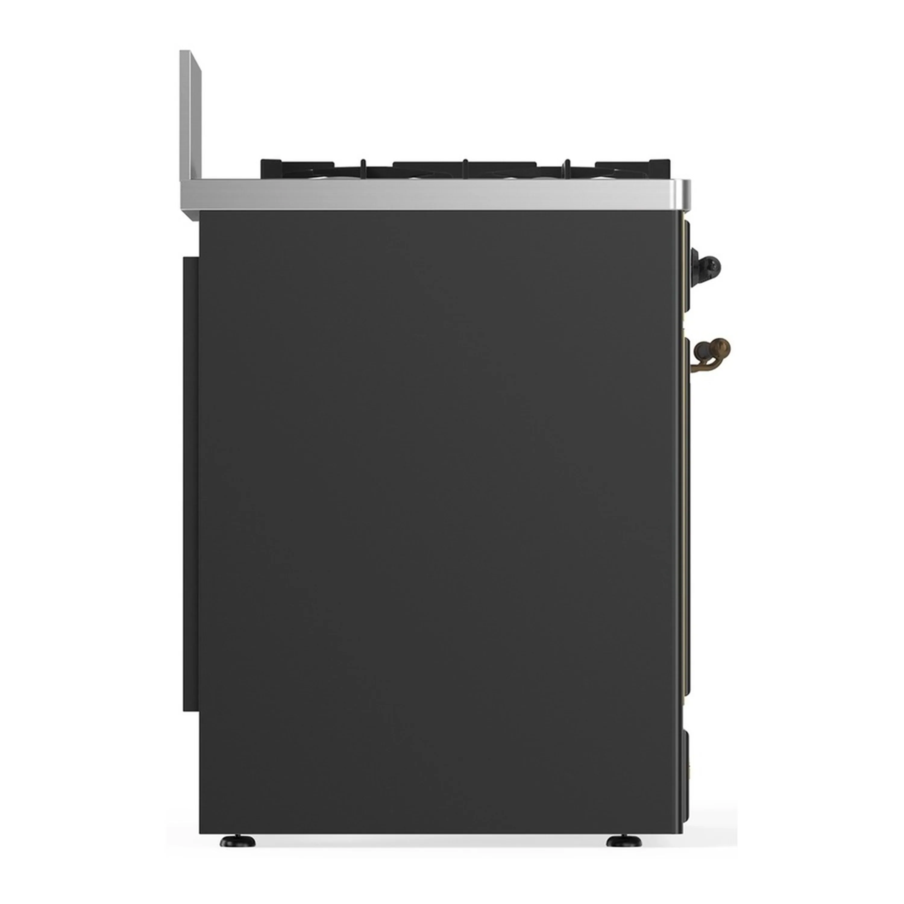 ILVE Majestic III 30-inch Dual Fuel Range with 5 Natural Gas Burner and Solid Door Electric Oven in Graphite Matte with Burnished Trim (UM30QNR3MGB) - Image 7
