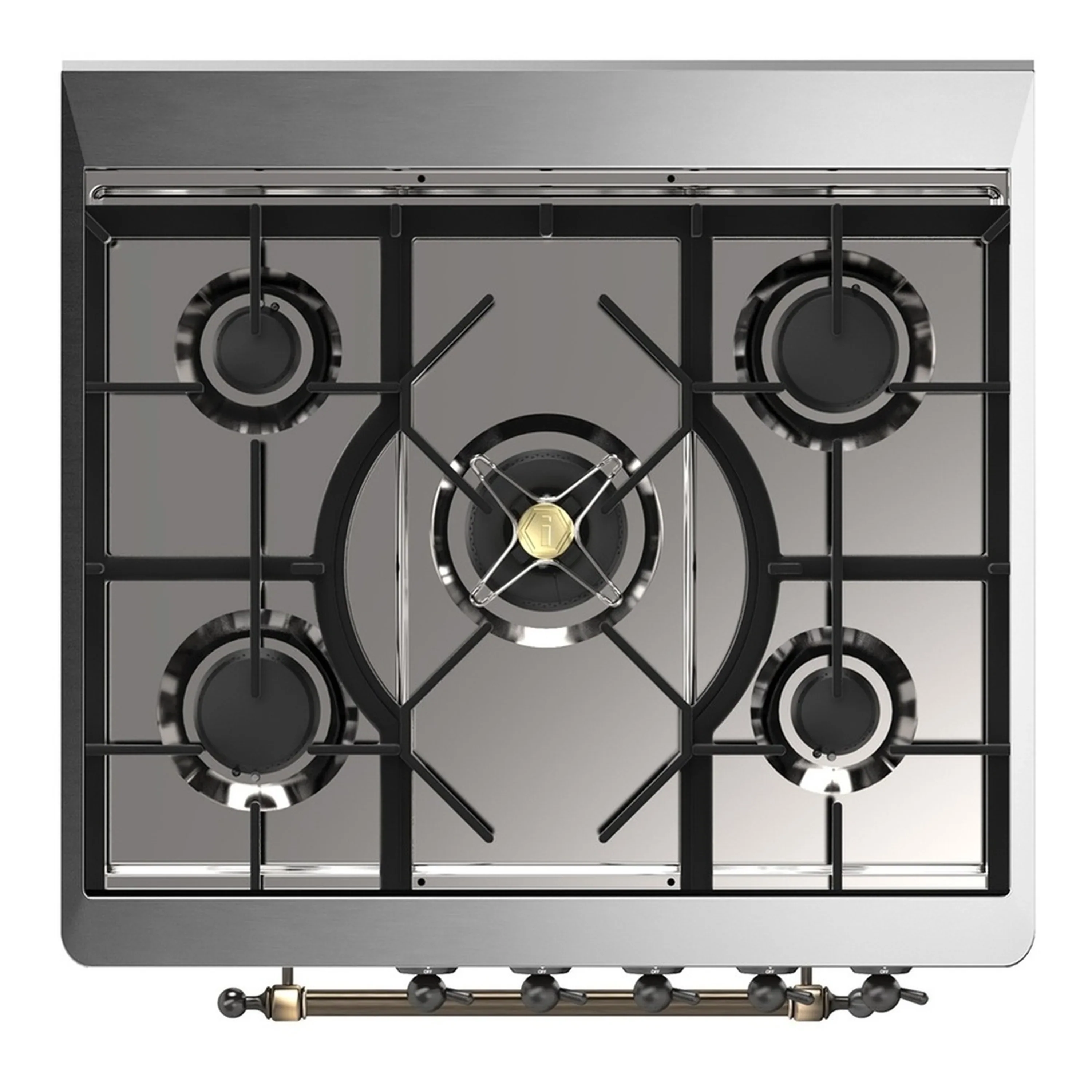 ILVE Majestic III 30-inch Dual Fuel Range with 5 Liquid Propane Burner and Solid Door Electric Oven in Stainless Steel with Burnished Trim (UM30QNR3SSBLP) - Image 2