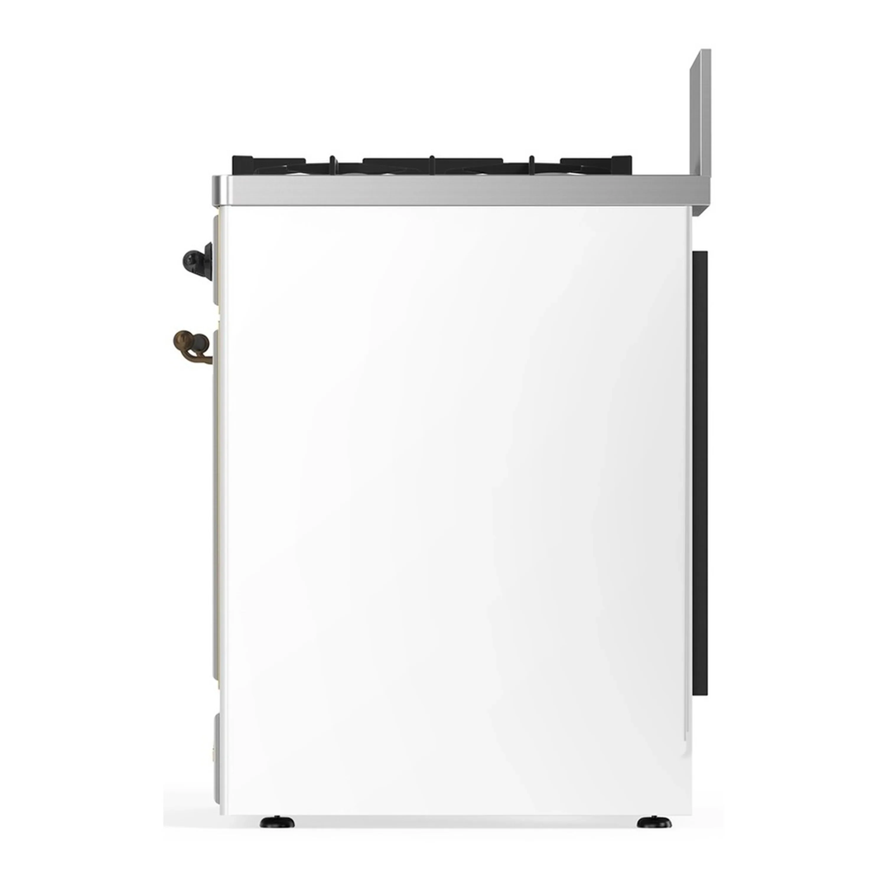 ILVE Majestic III 30-inch Dual Fuel Range with 5 Natural Gas Burner and Triple Glass Door Electric Oven in White with Burnished Trim (UM30NR3WHB) - Image 6