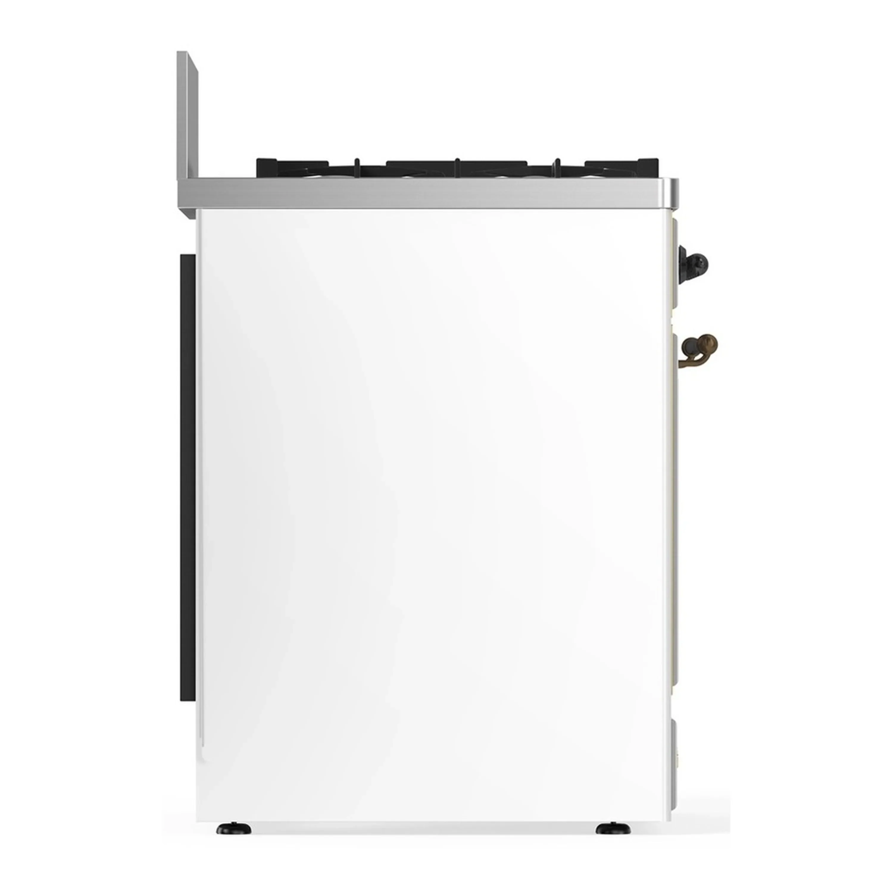 ILVE Majestic III 30-inch Dual Fuel Range with 5 Natural Gas Burner and Triple Glass Door Electric Oven in White with Burnished Trim (UM30NR3WHB) - Image 7