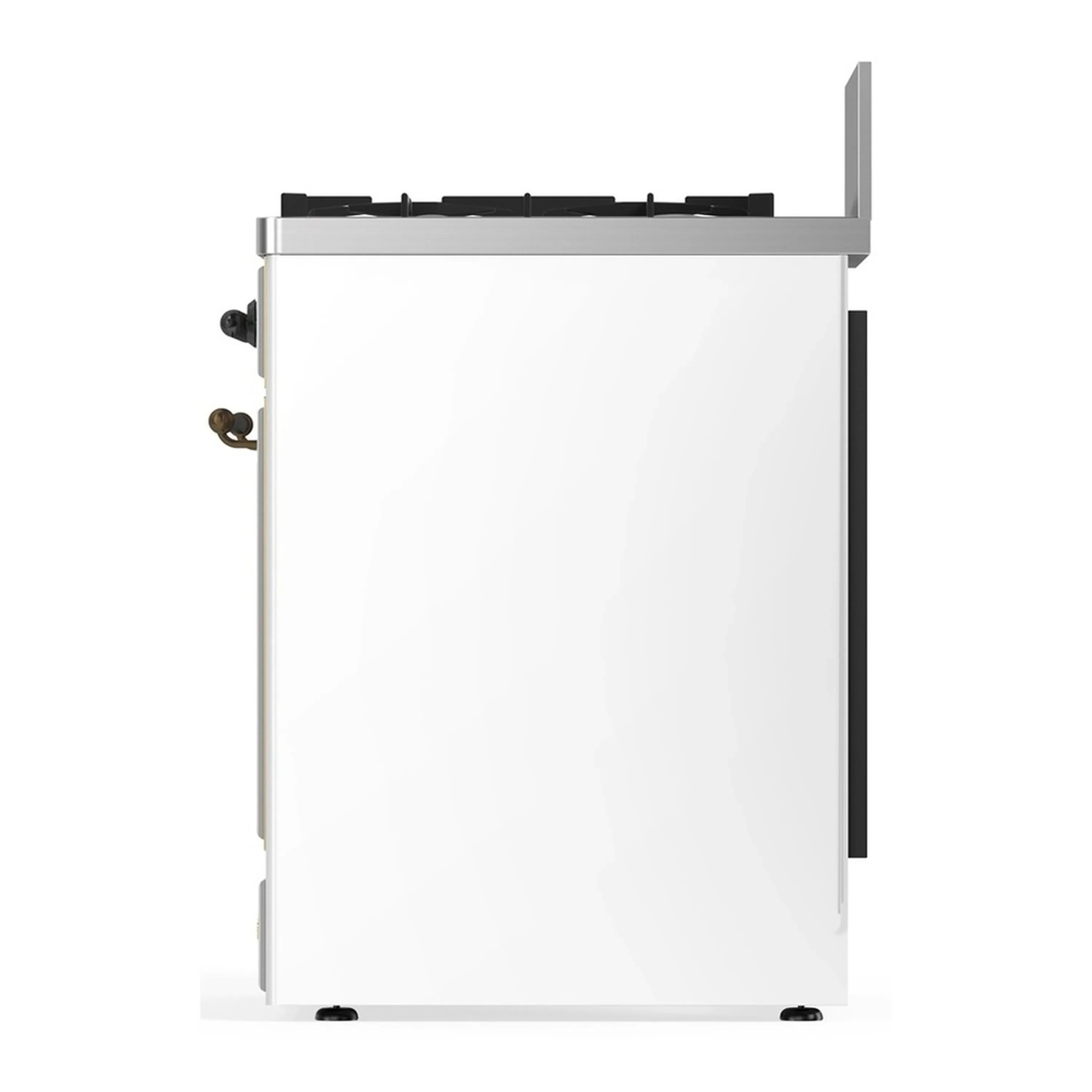 ILVE Majestic III 30-inch Dual Fuel Range with 5 Natural Gas Burner and Solid Door Electric Oven in White with Burnished Trim (UM30QNR3WHB) - Image 6