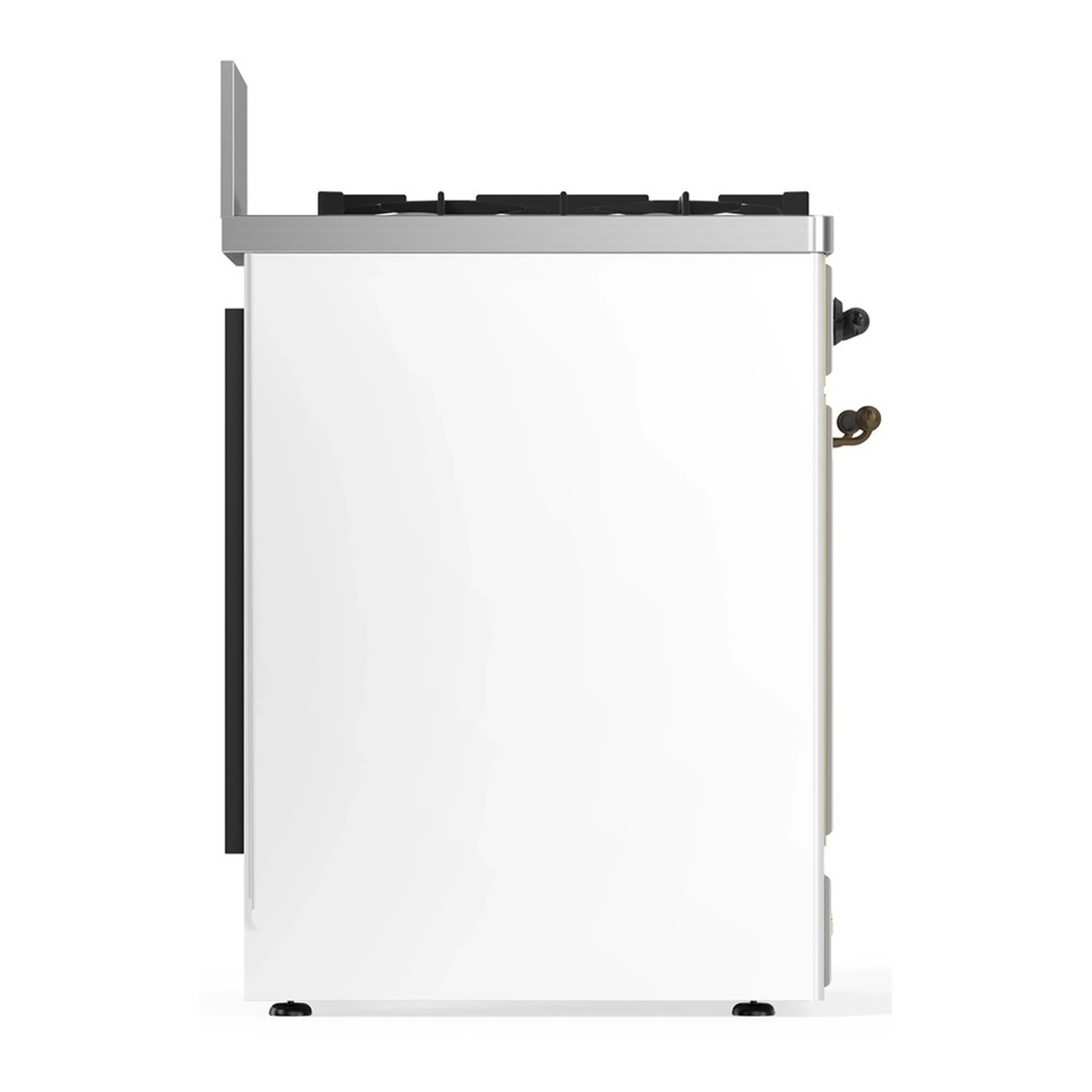 ILVE Majestic III 30-inch Dual Fuel Range with 5 Natural Gas Burner and Solid Door Electric Oven in White with Burnished Trim (UM30QNR3WHB) - Image 7