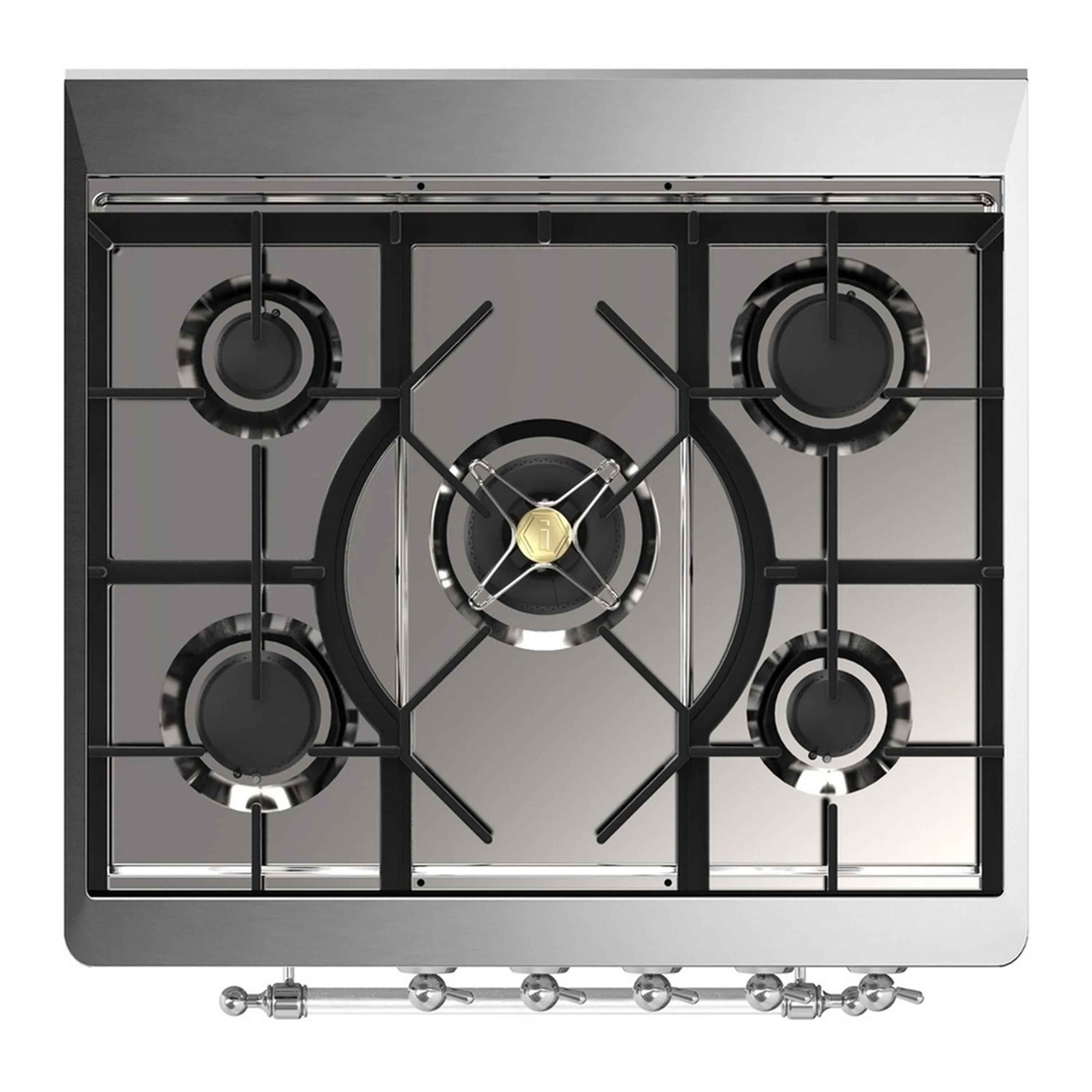 ILVE Majestic III 30-inch Dual Fuel Range with 5 Liquid Propane Burner and Triple Glass Door Electric Oven in Antique White with Chrome Trim (UM30NR3AWCLP) - Image 2