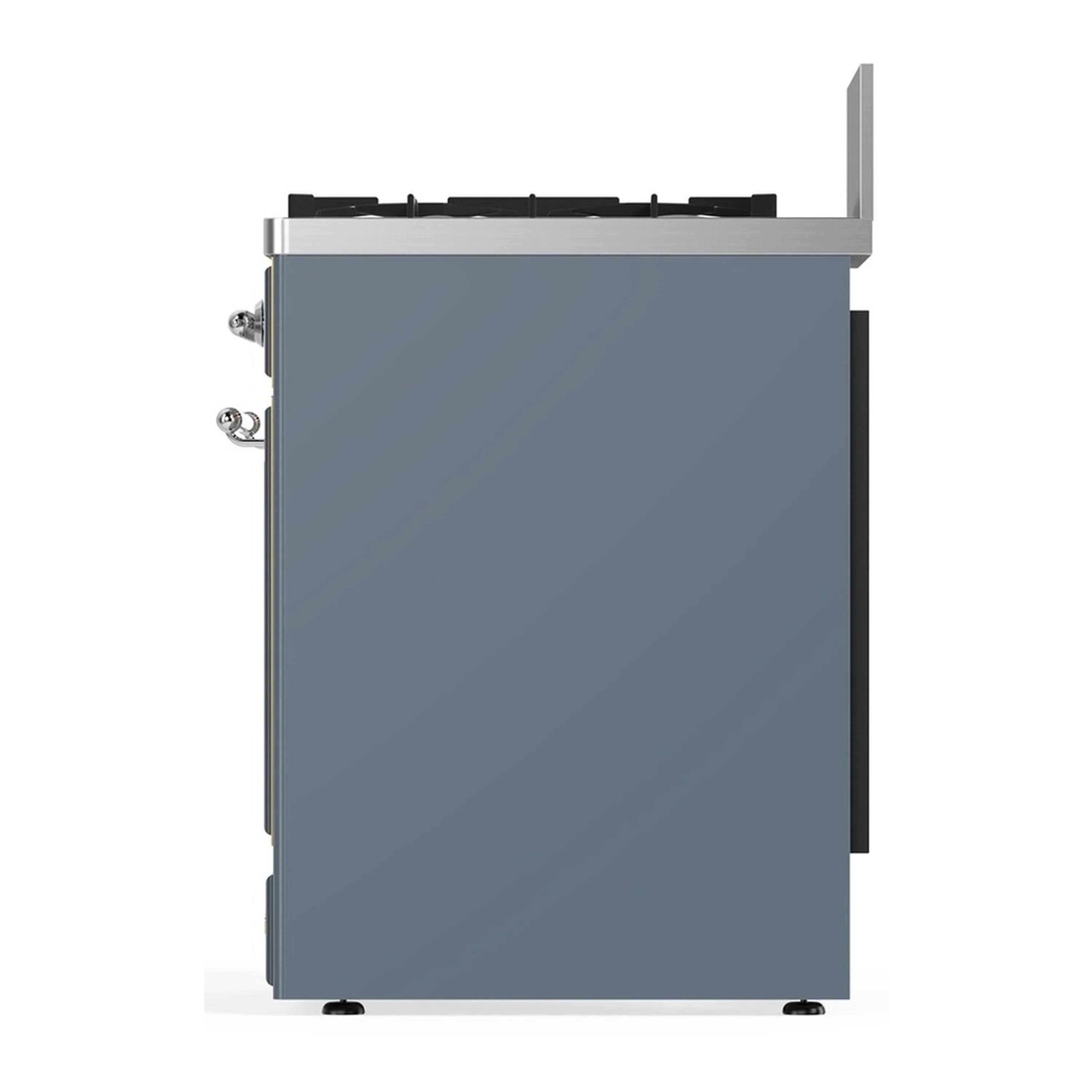 ILVE Majestic III 30-inch Dual Fuel Range with 5 Natural Gas Burner and Triple Glass Door Electric Oven in Blue Grey with Chrome Trim (UM30NR3BGC) - Image 6