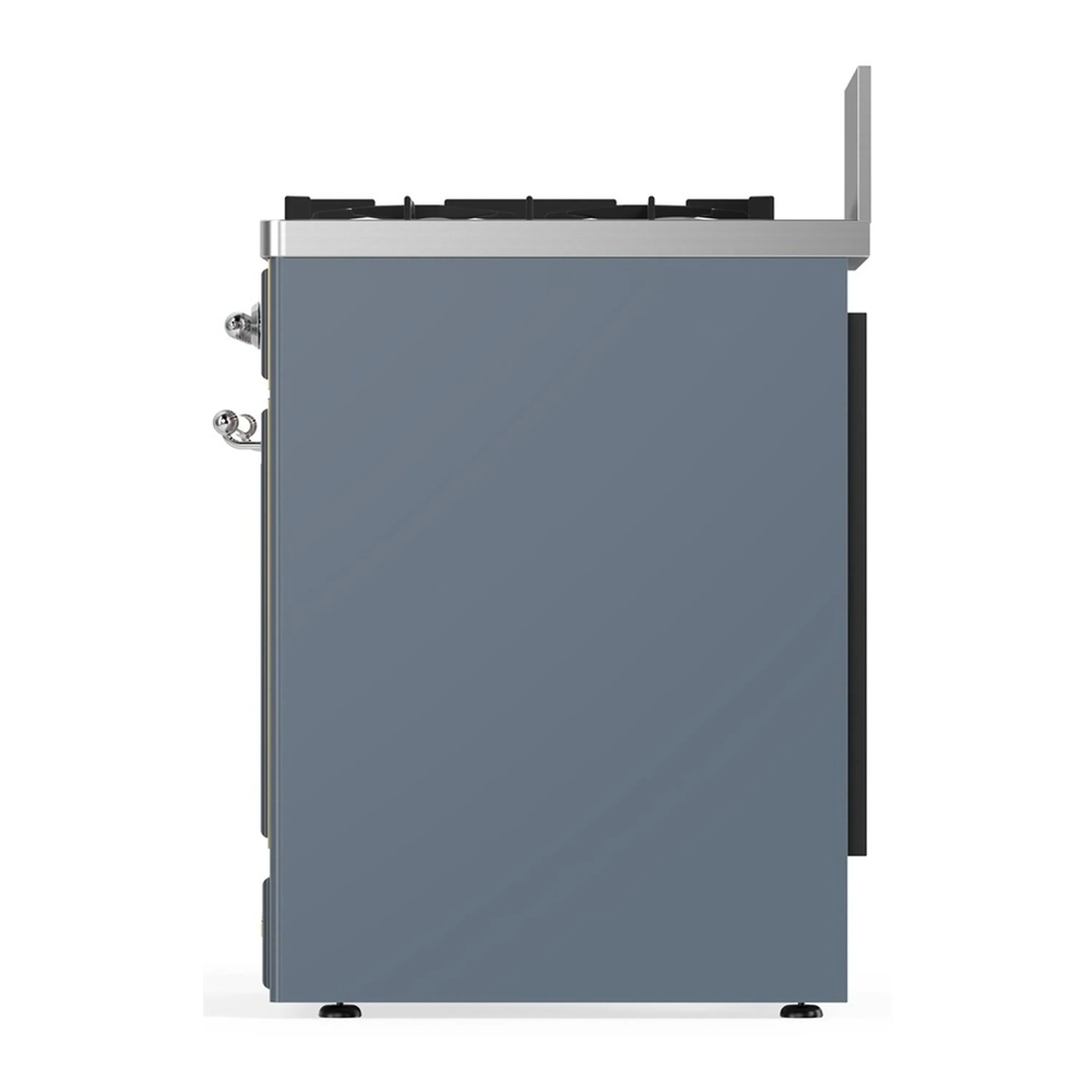 ILVE Majestic III 30-inch Dual Fuel Range with 5 Natural Gas Burner and Solid Door Electric Oven in Blue Grey with Chrome Trim (UM30QNR3BGC) - Image 6