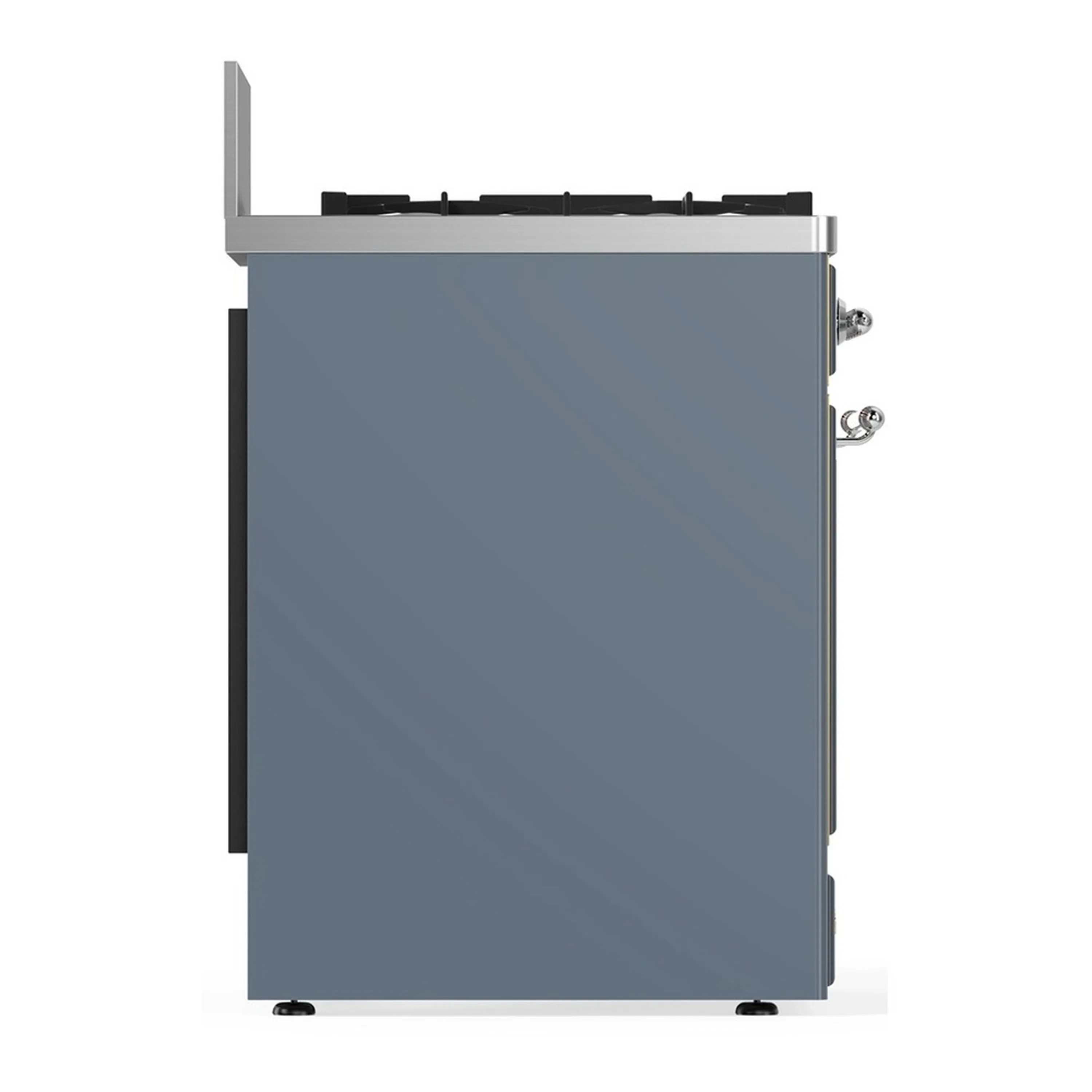 ILVE Majestic III 30-inch Dual Fuel Range with 5 Natural Gas Burner and Solid Door Electric Oven in Blue Grey with Chrome Trim (UM30QNR3BGC) - Image 7