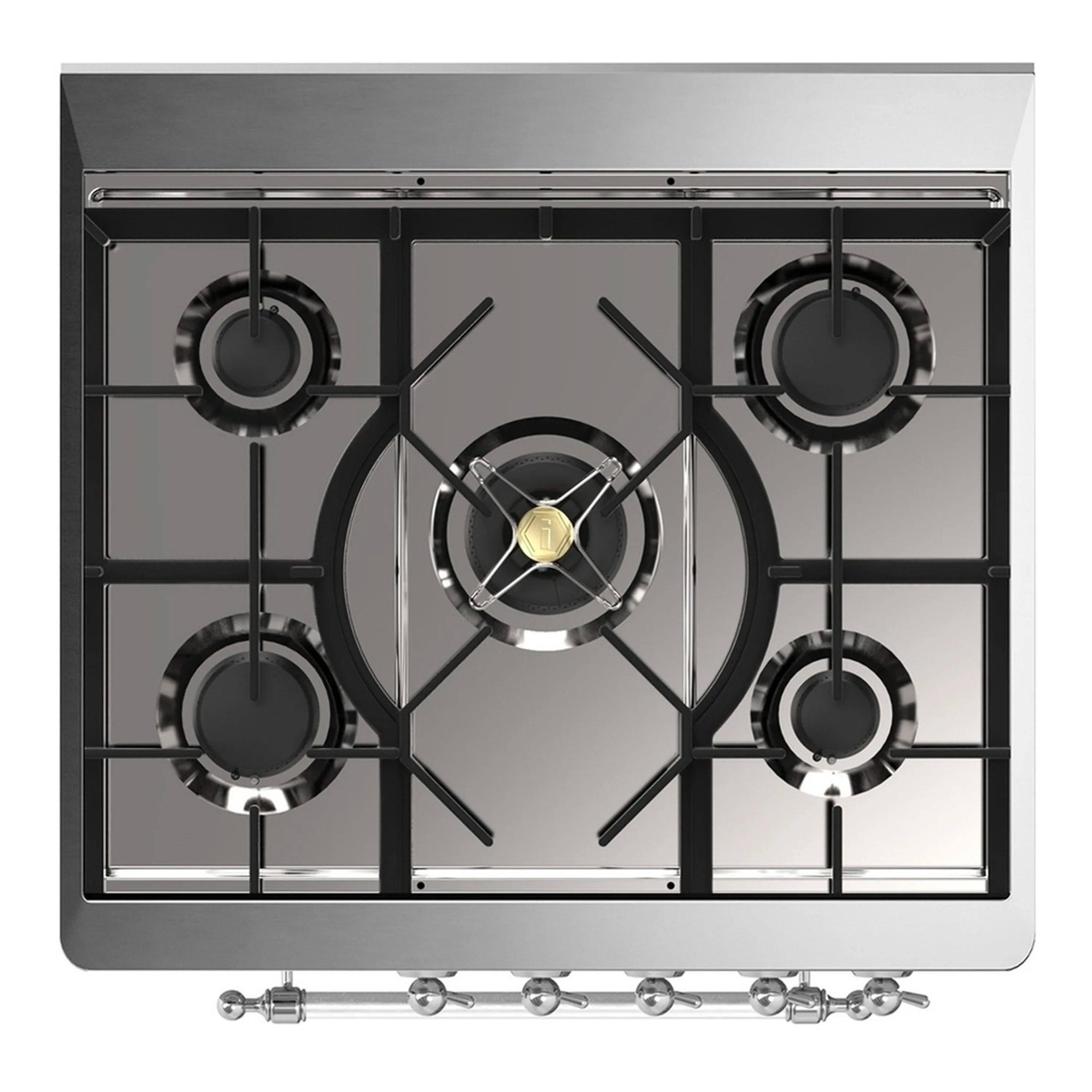 ILVE Majestic III 30-inch Dual Fuel Range with 5 Natural Gas Burner and Solid Door Electric Oven in Burgundy with Chrome Trim (UM30QNR3BUC) - Image 2