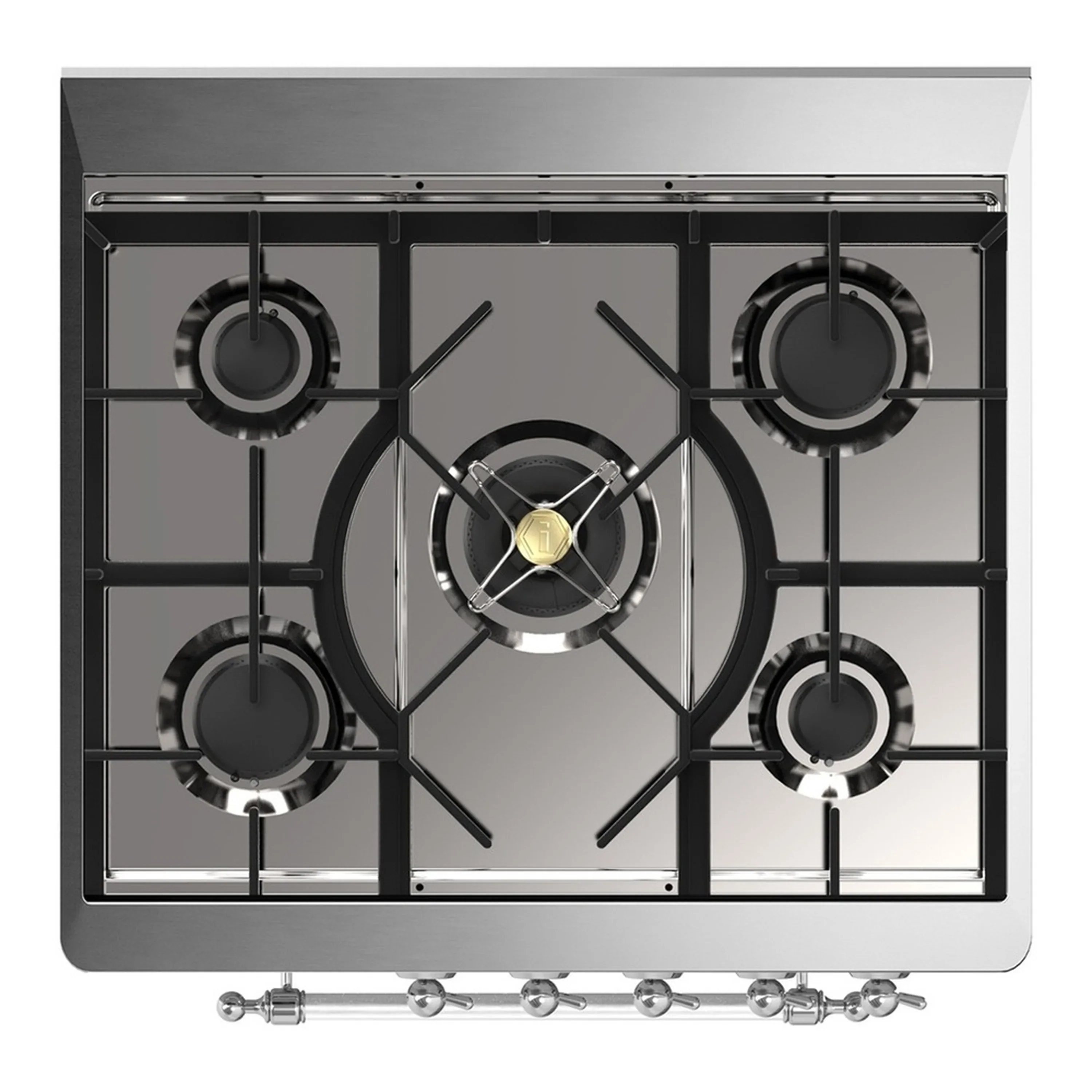 ILVE Majestic III 30-inch Dual Fuel Range with 5 Natural Gas Burner and Triple Glass Door Electric Oven in Emerald Green with Chrome Trim (UM30NR3EGC) - Image 2