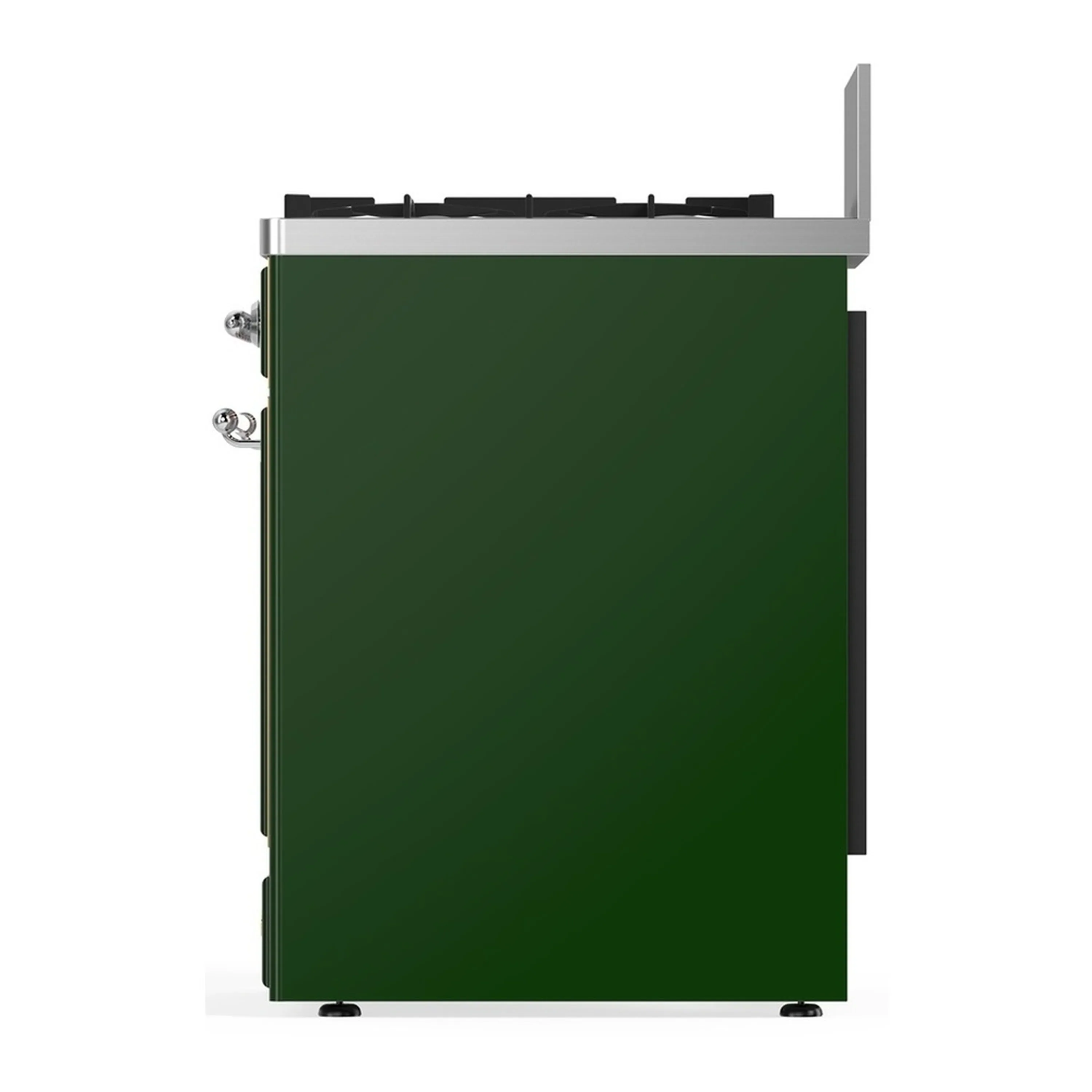 ILVE Majestic III 30-inch Dual Fuel Range with 5 Natural Gas Burner and Triple Glass Door Electric Oven in Emerald Green with Chrome Trim (UM30NR3EGC) - Image 6