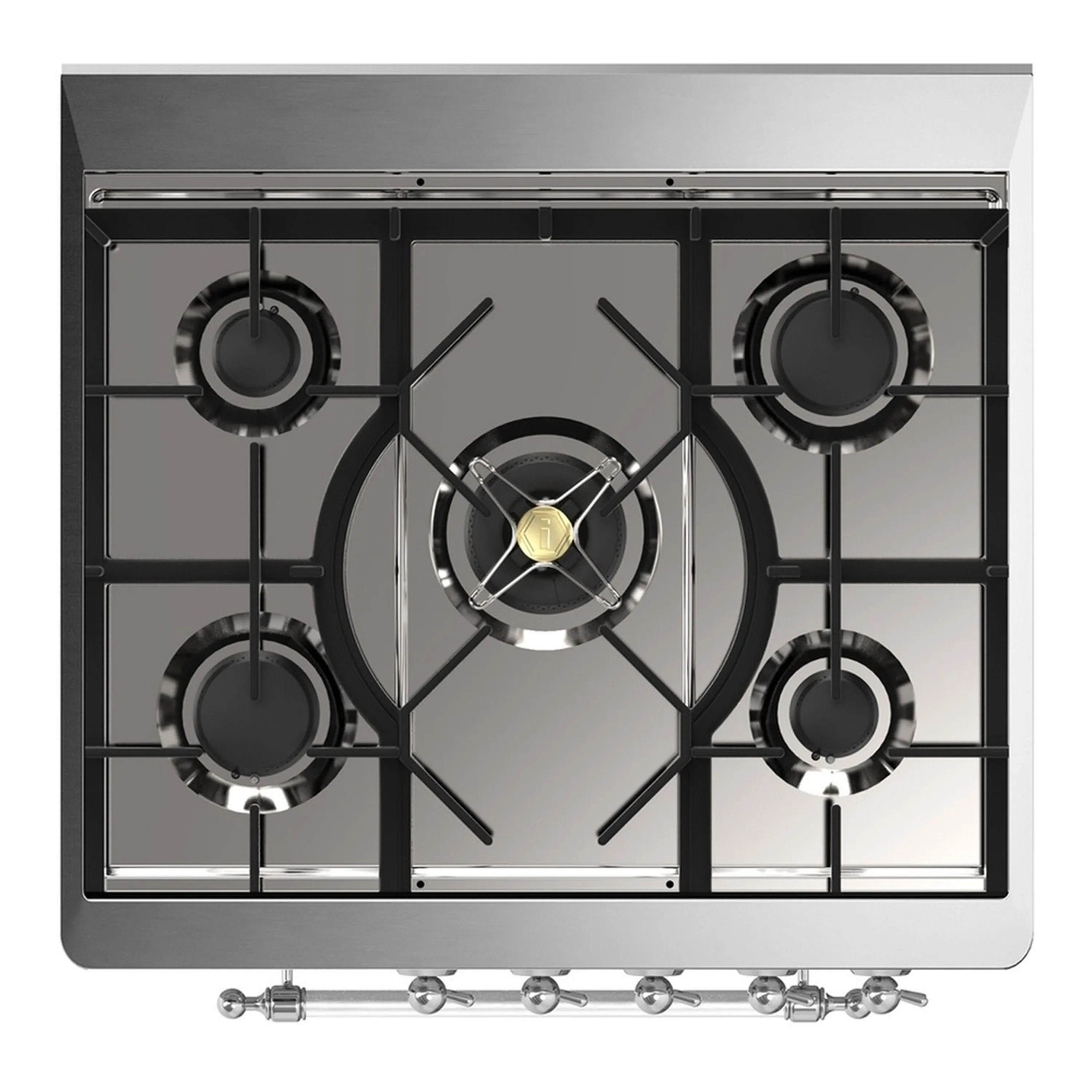 ILVE Majestic III 30-inch Dual Fuel Range with 5 Natural Gas Burner and Solid Door Electric Oven in Emerald Green with Chrome Trim (UM30QNR3EGC) - Image 2