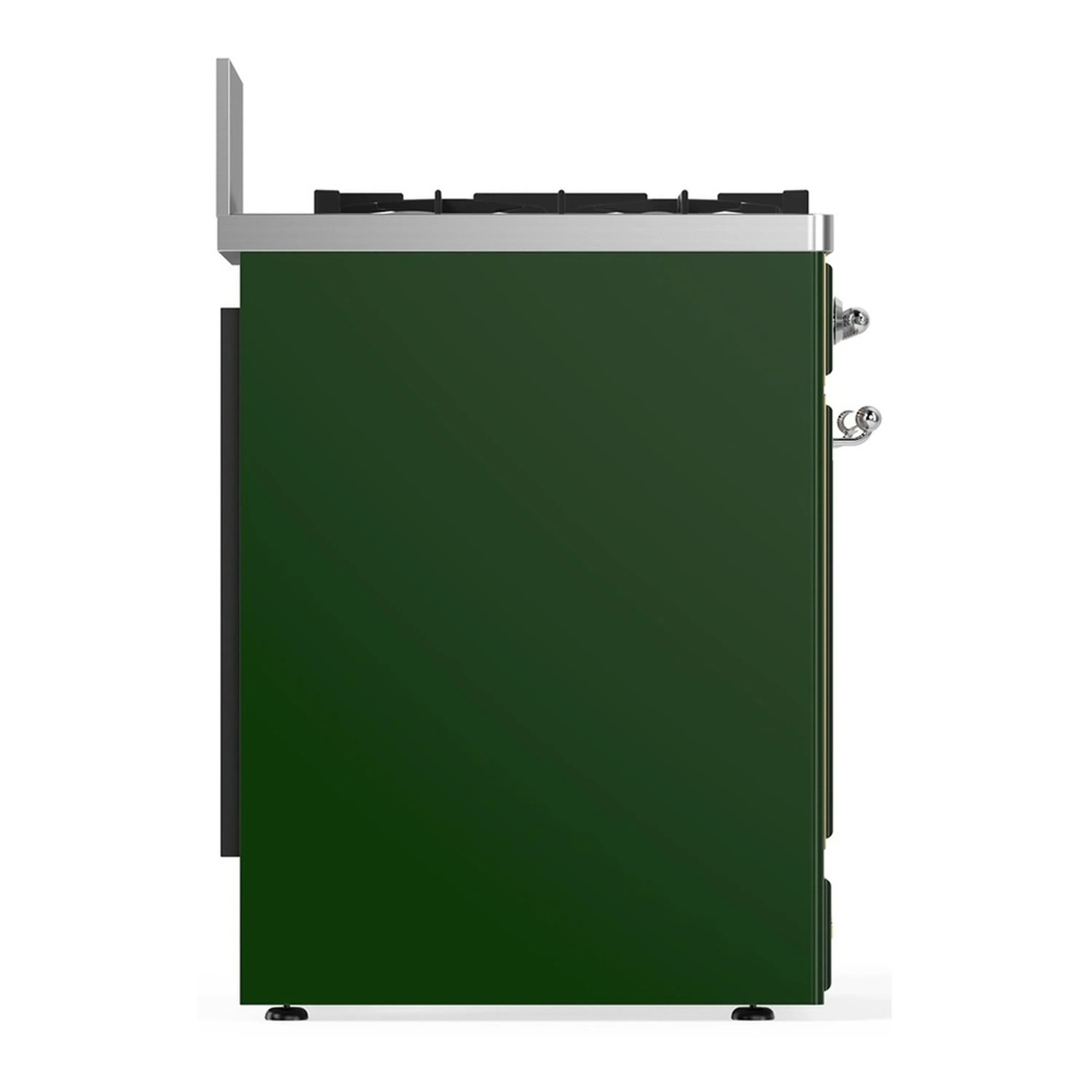 ILVE Majestic III 30-inch Dual Fuel Range with 5 Natural Gas Burner and Solid Door Electric Oven in Emerald Green with Chrome Trim (UM30QNR3EGC) - Image 5