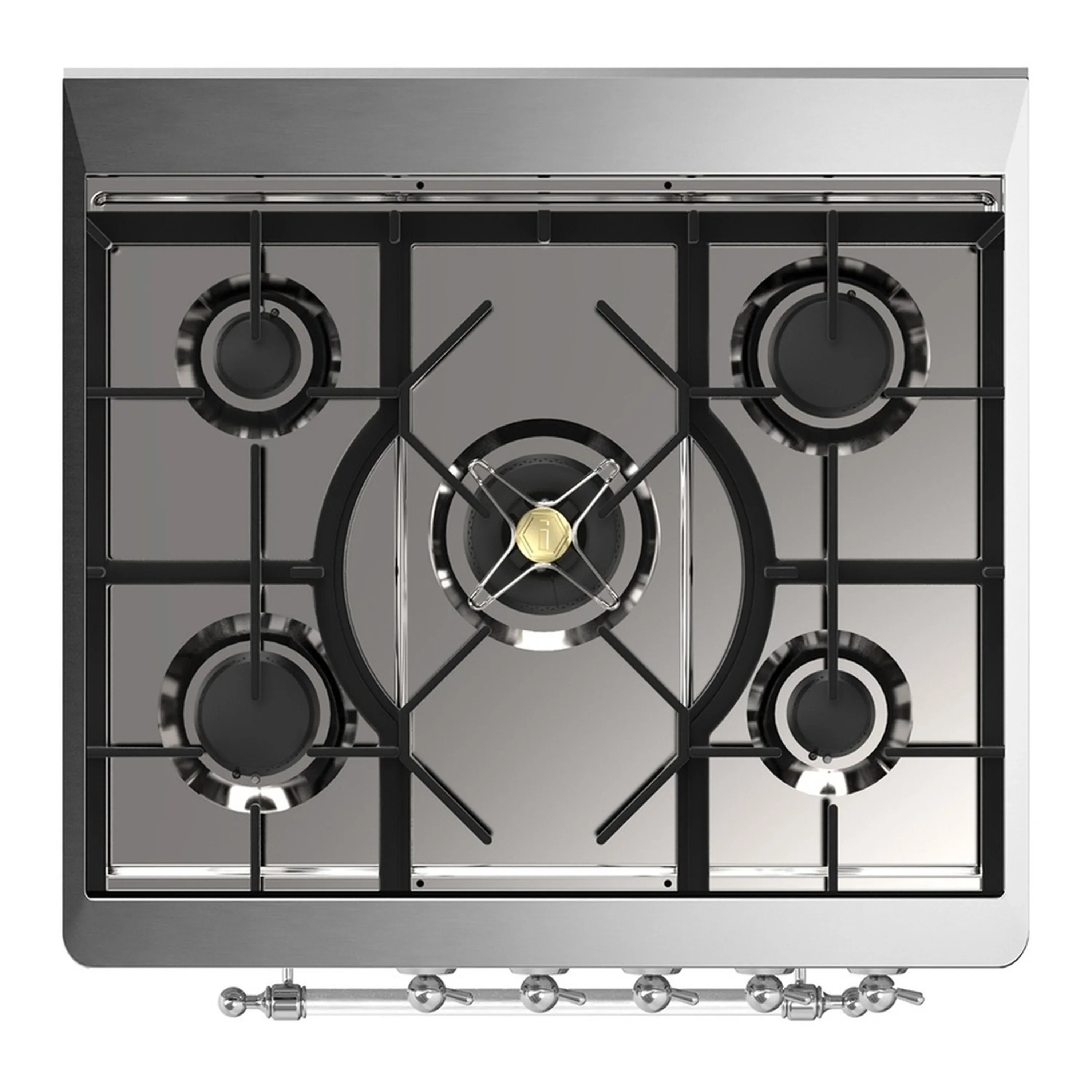 ILVE Majestic III 30-inch Dual Fuel Range with 5 Liquid Propane Burner and Triple Glass Door Electric Oven in Graphite Matte with Chrome Trim (UM30NR3MGCLP) - Image 2