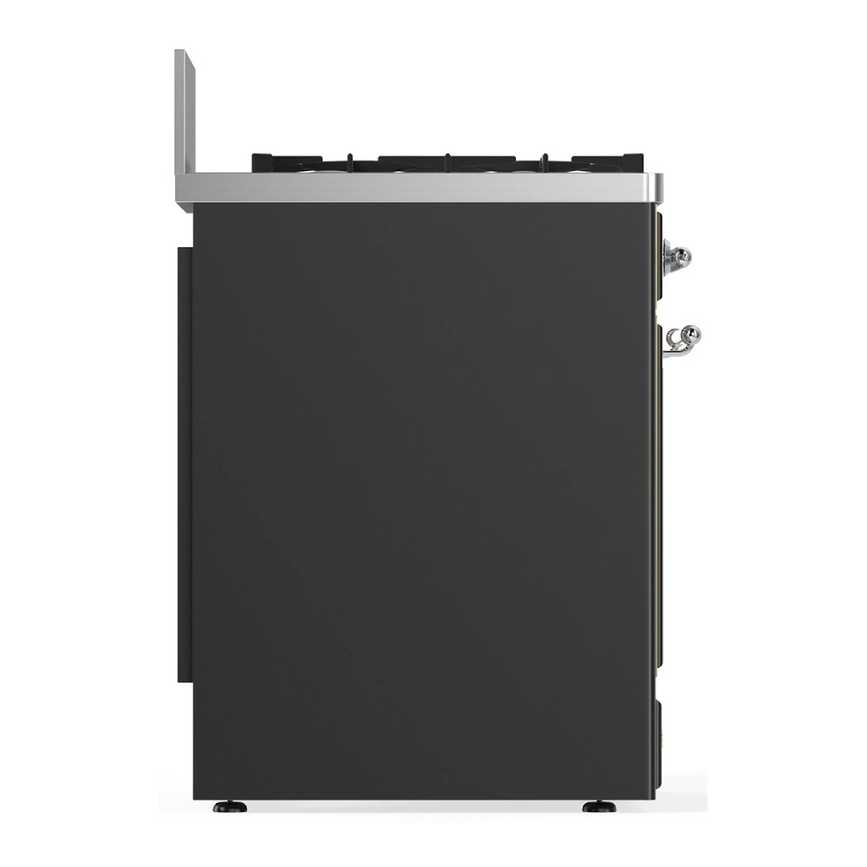 ILVE Majestic III 30-inch Dual Fuel Range with 5 Natural Gas Burner and Solid Door Electric Oven in Graphite Matte with Chrome Trim (UM30QNR3MGC) - Image 7